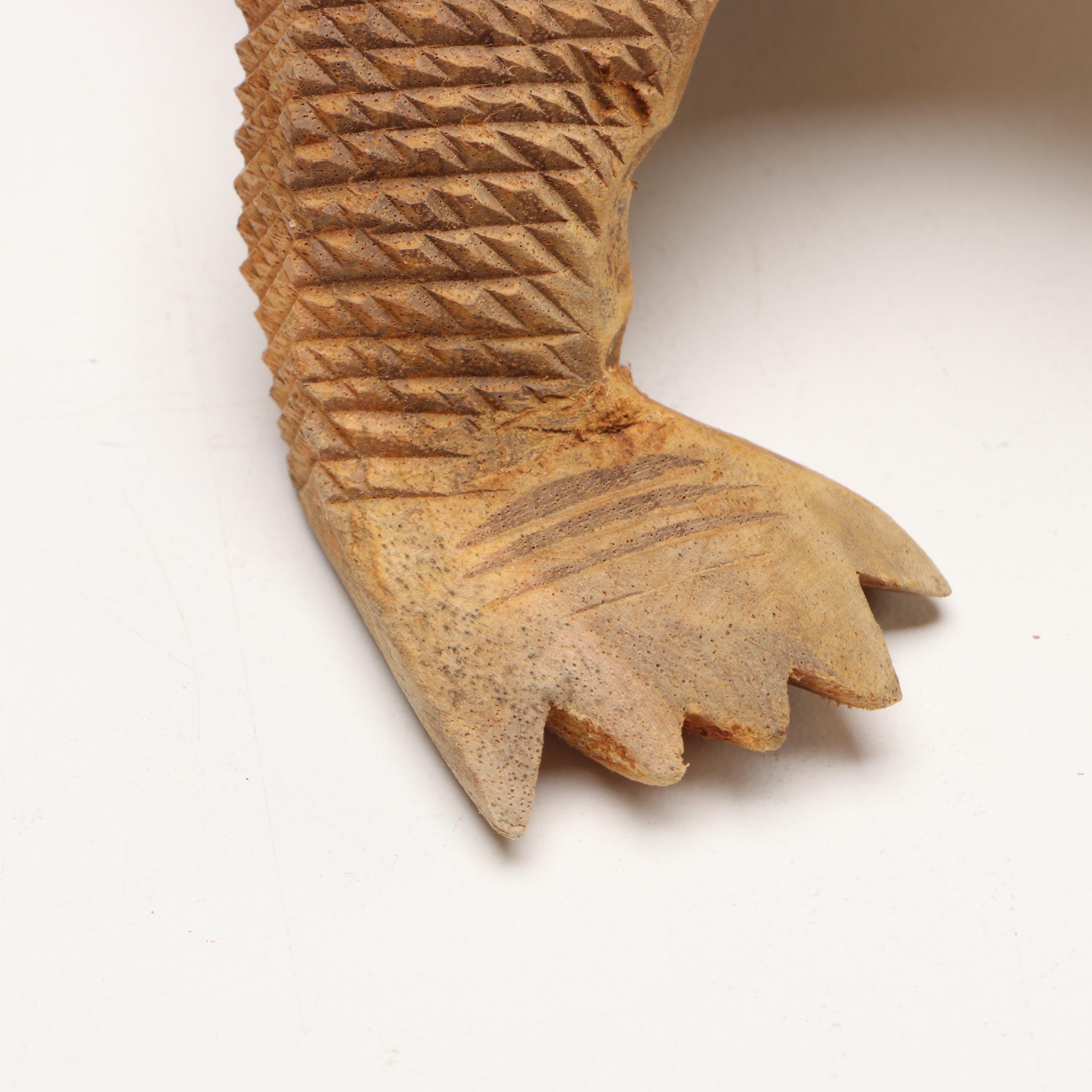 Hand-Carved Wooden Monitor Lizard