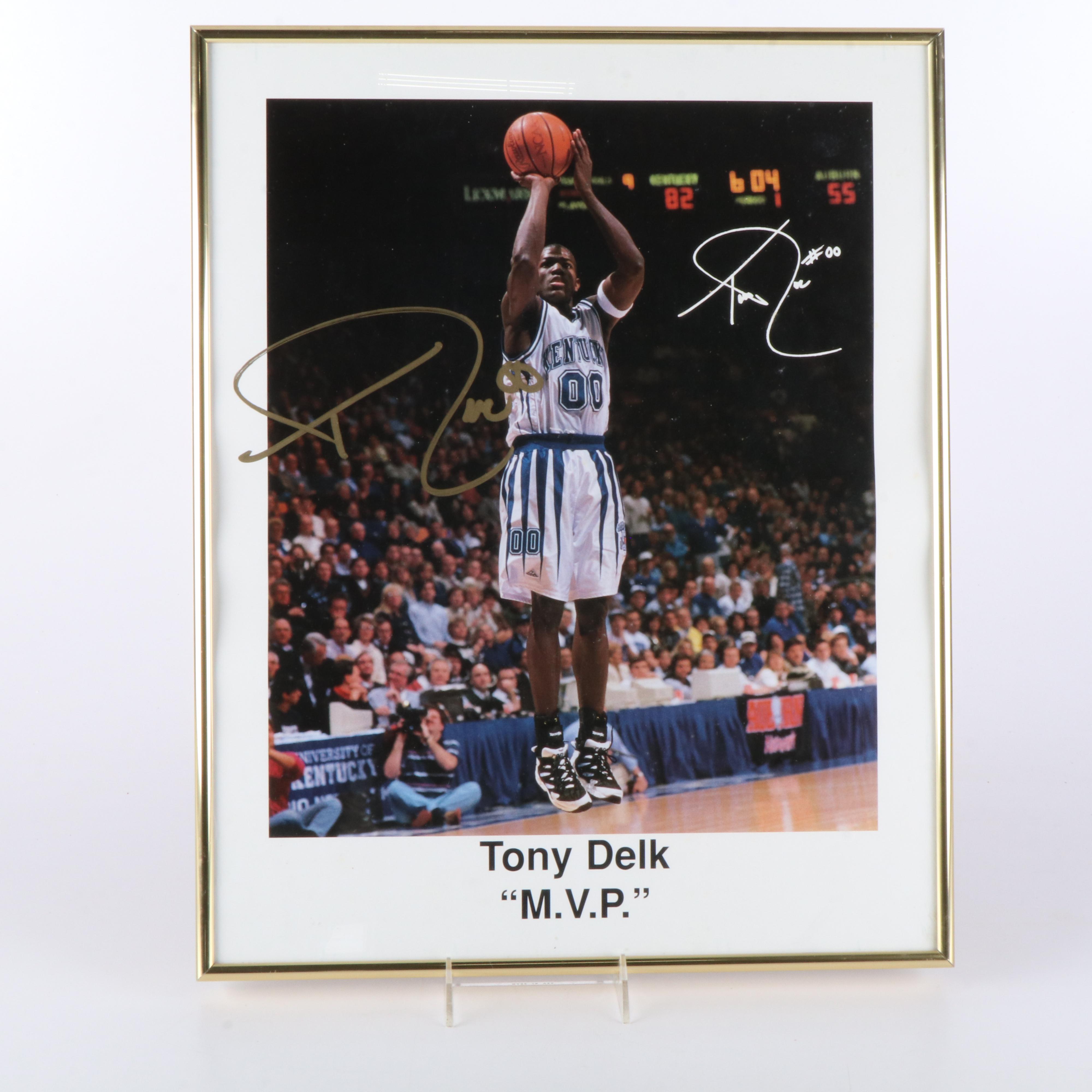 Tony Delk Signed "M.V.P." University of Kentucky Framed Print