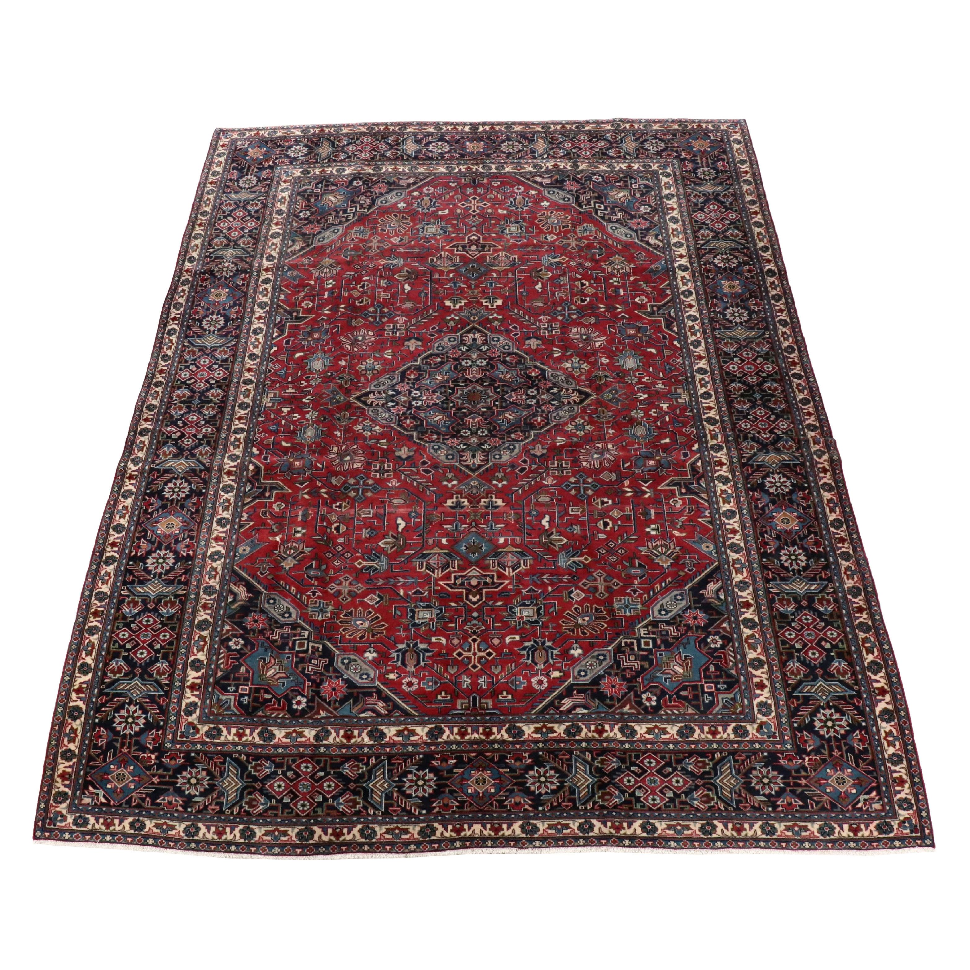9'7 x 13'2 Hand-Knotted Persian Heriz Room-Sized Rug
