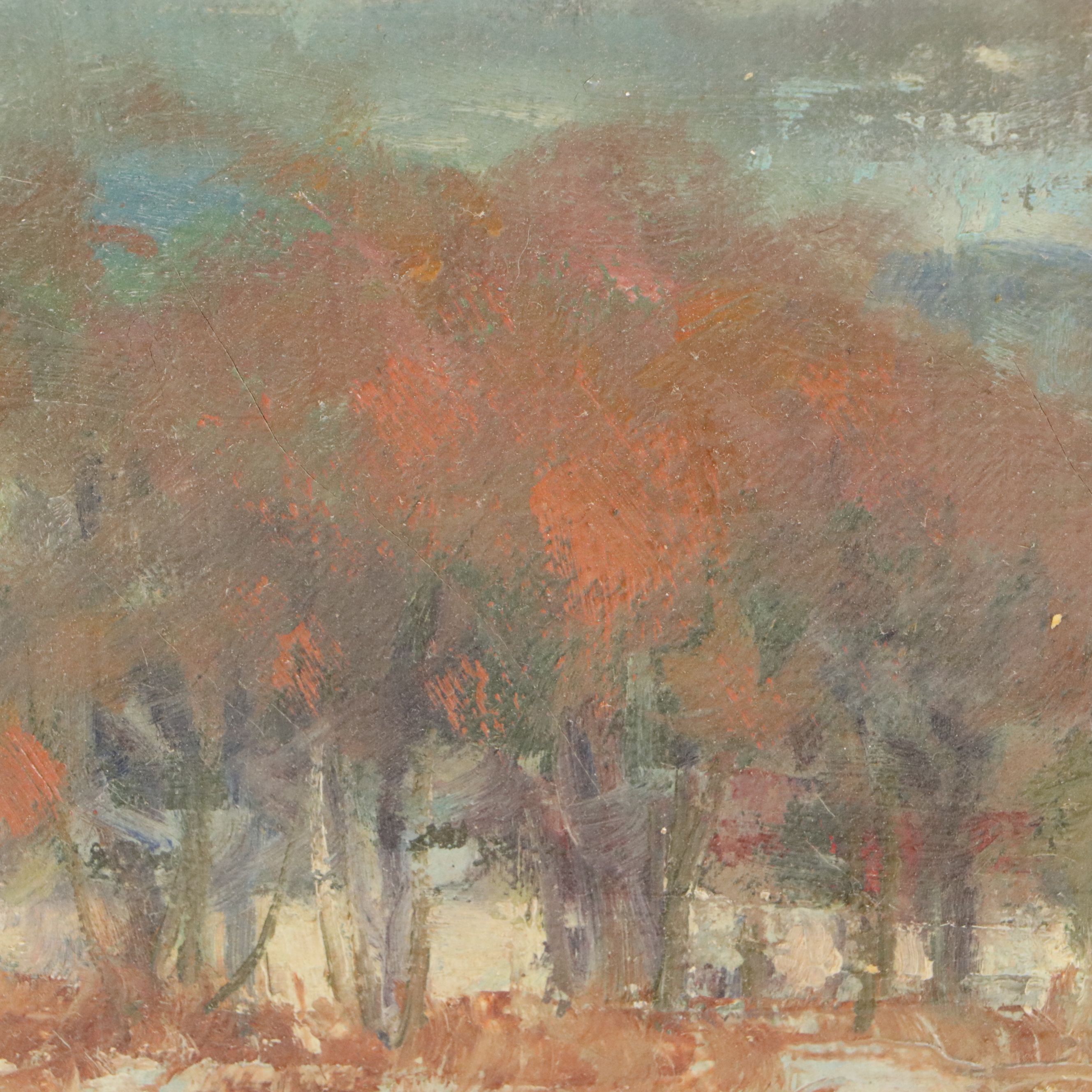 Bernard Lennon Oil Painting "Along the Housatonic," 1961