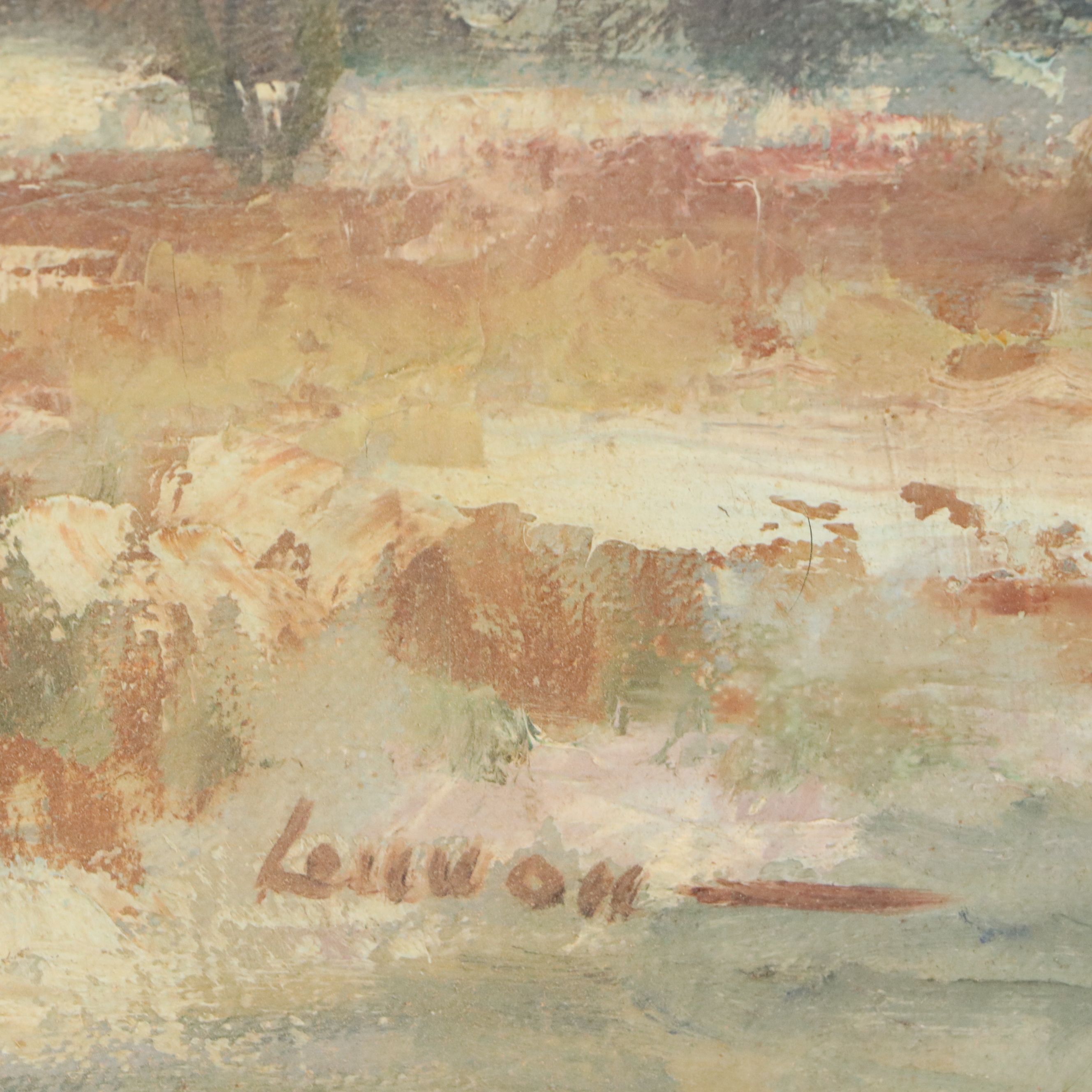 Bernard Lennon Oil Painting "Along the Housatonic," 1961