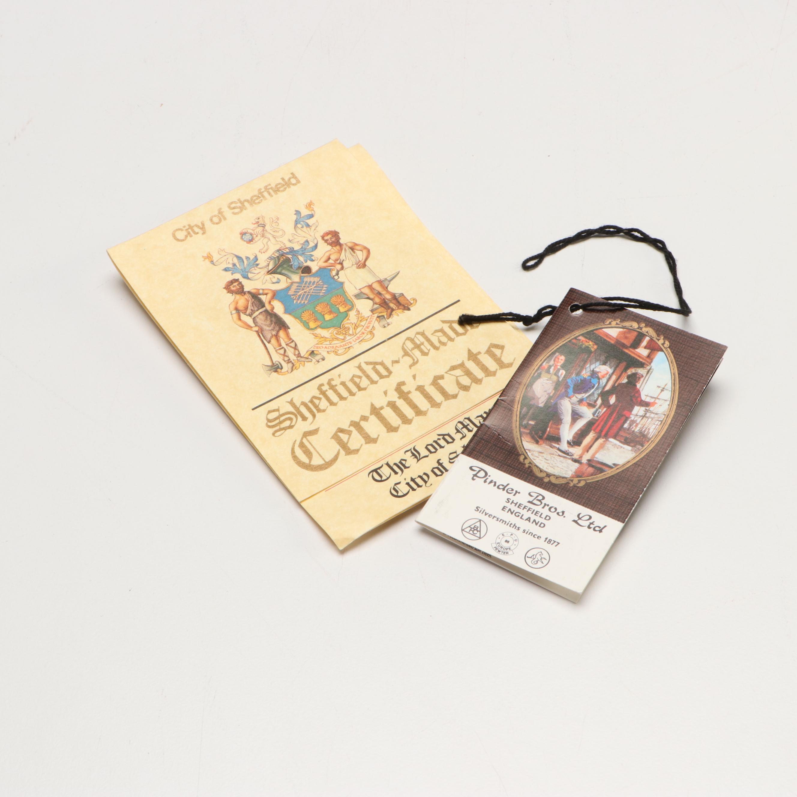 Pinder Brothers Sheffield Pewter Spirit Flask with Golfing Scene