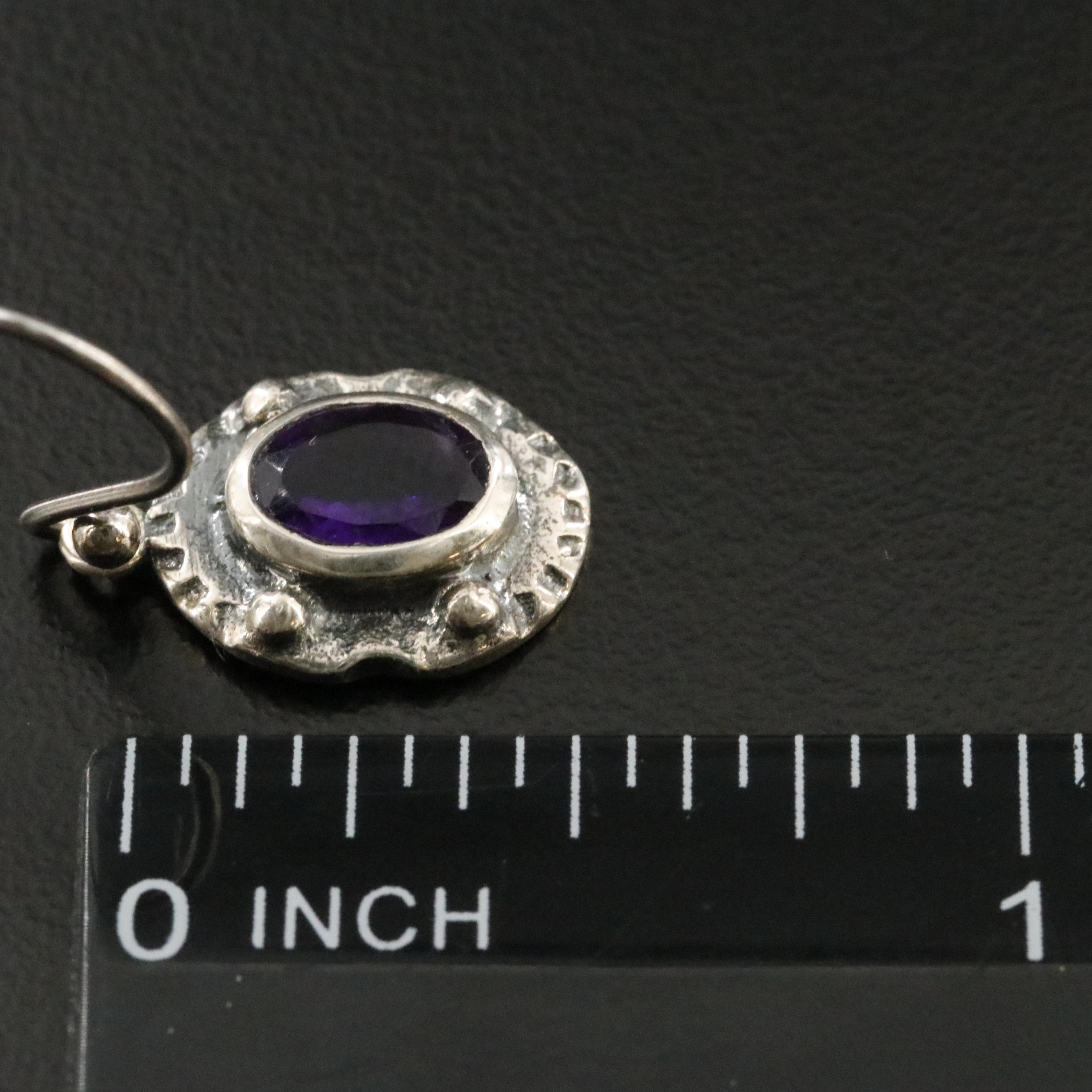 Sterling Amethyst and White Sapphire Pendants and Earrings