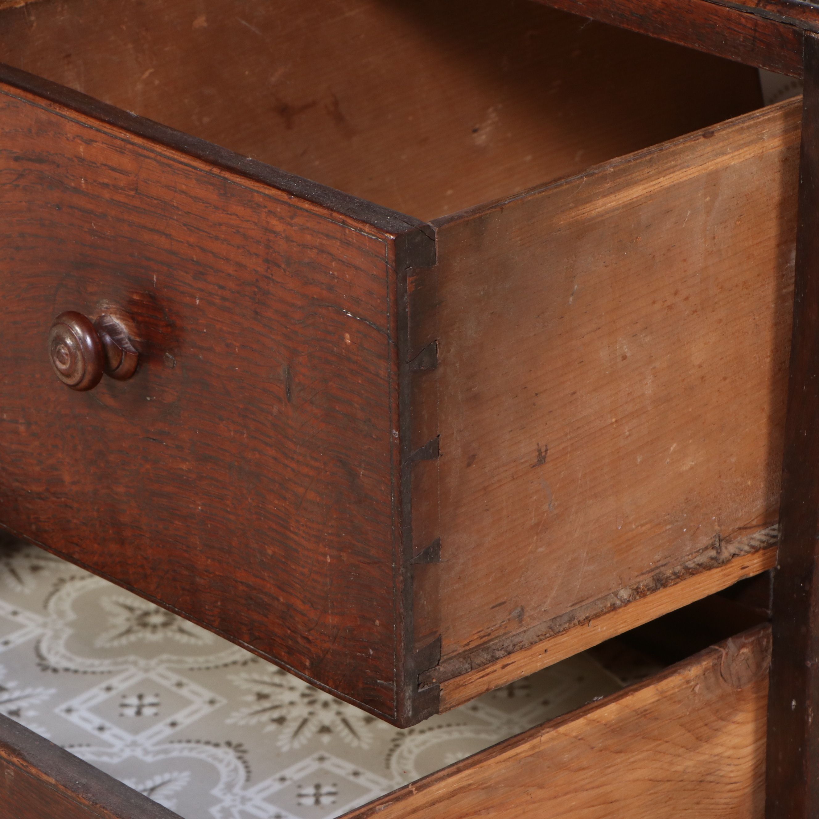 Antique Welsh Style Oak Linen Press
