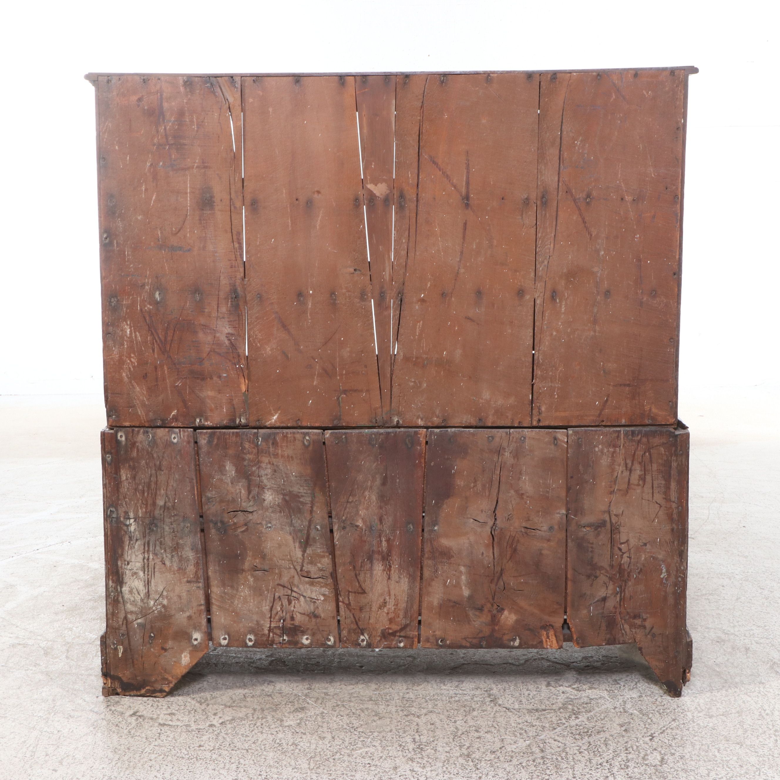 Antique Welsh Style Oak Linen Press