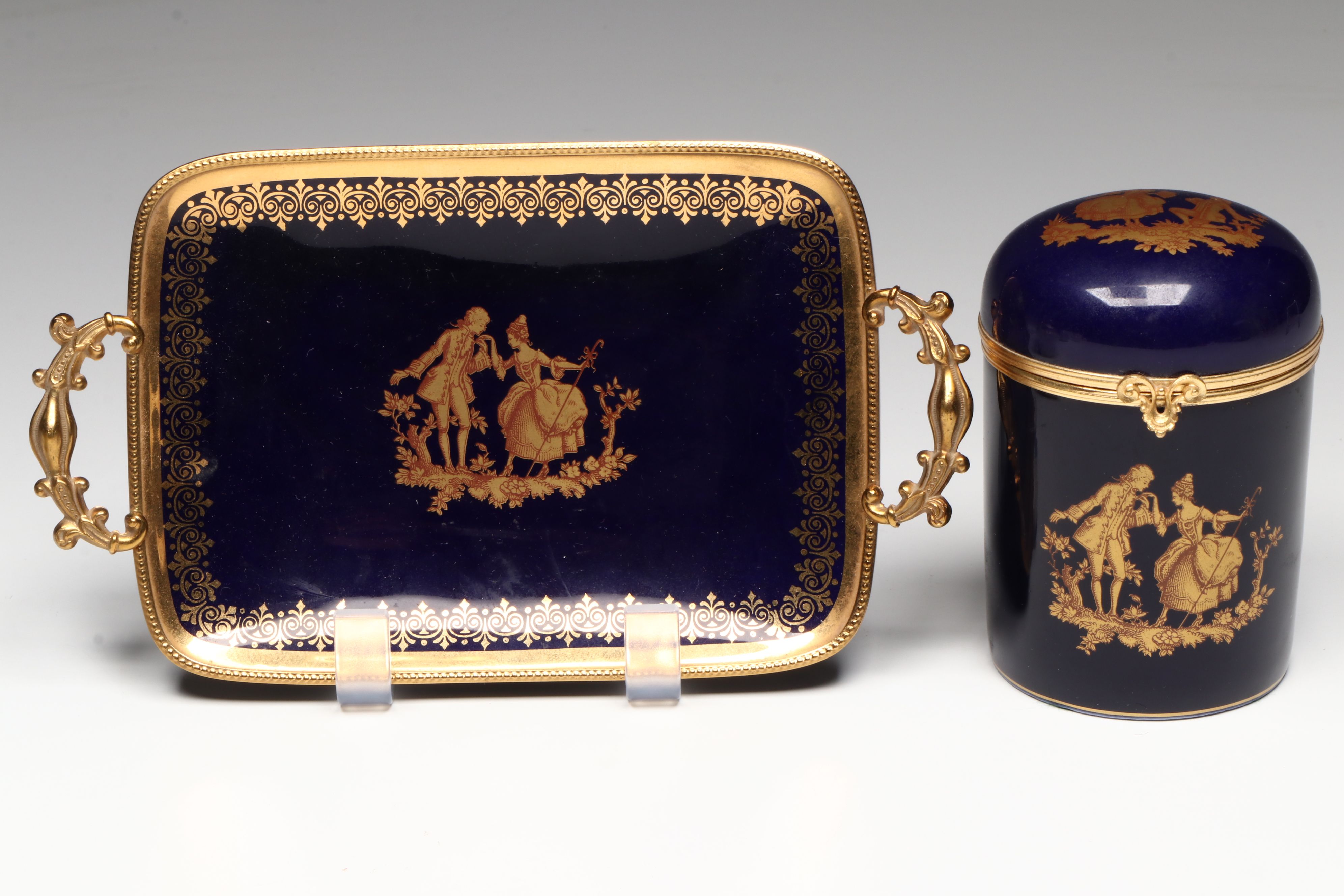 Reinhold Schlegelmilch Floral Porcelain Sugar and Creamer with Other Tableware