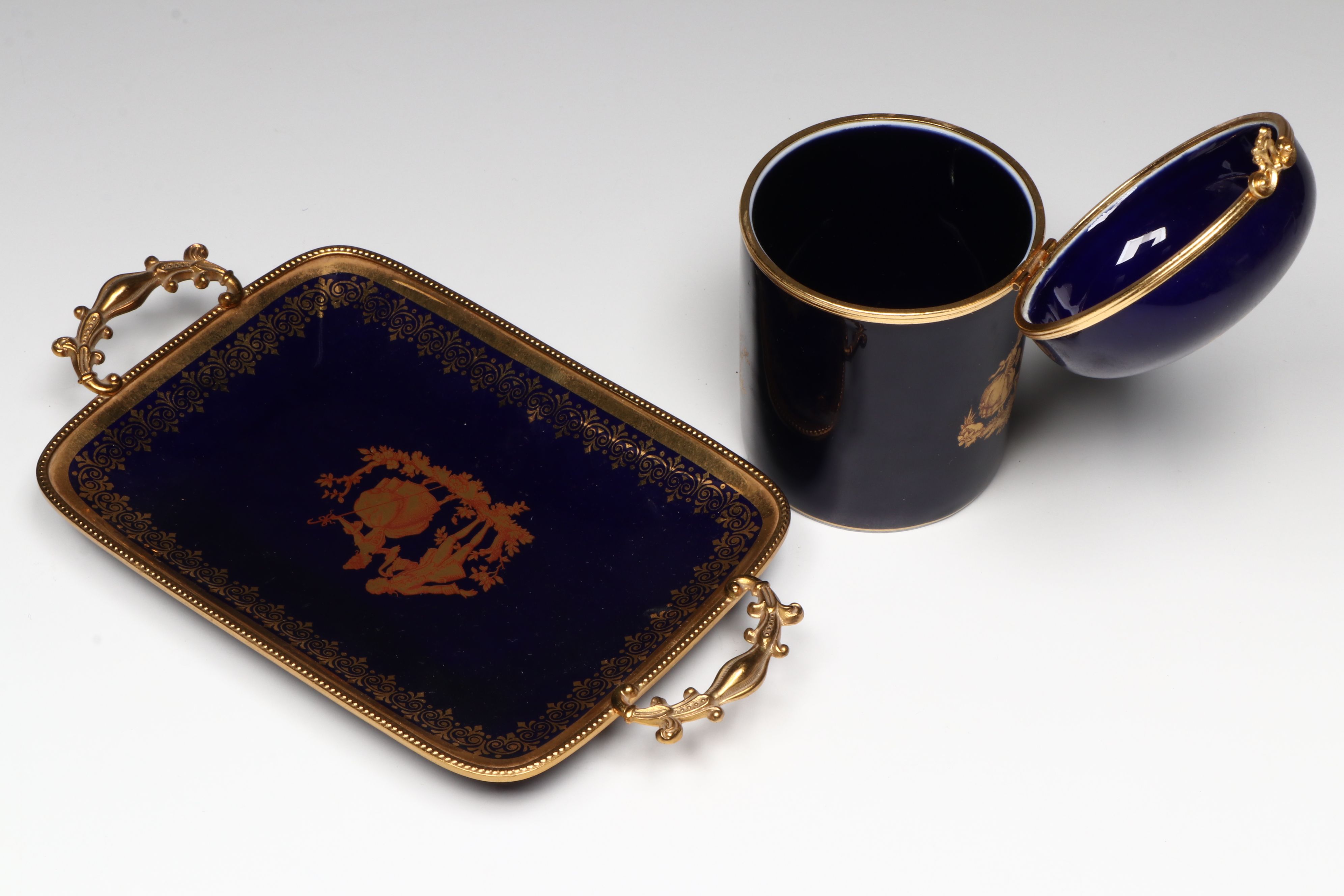 Reinhold Schlegelmilch Floral Porcelain Sugar and Creamer with Other Tableware