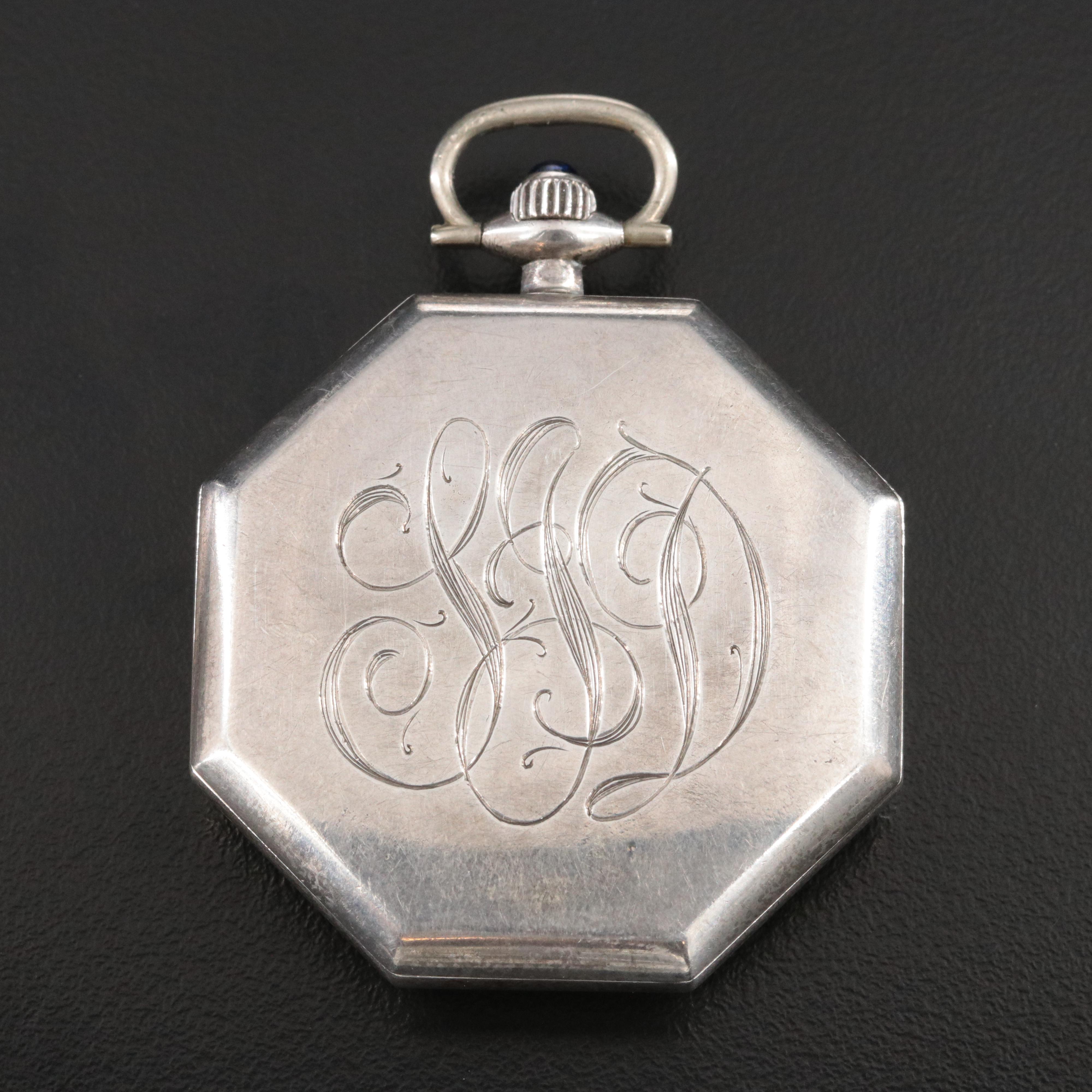 Marathon Sterling Silver Octagon Pocket Watch