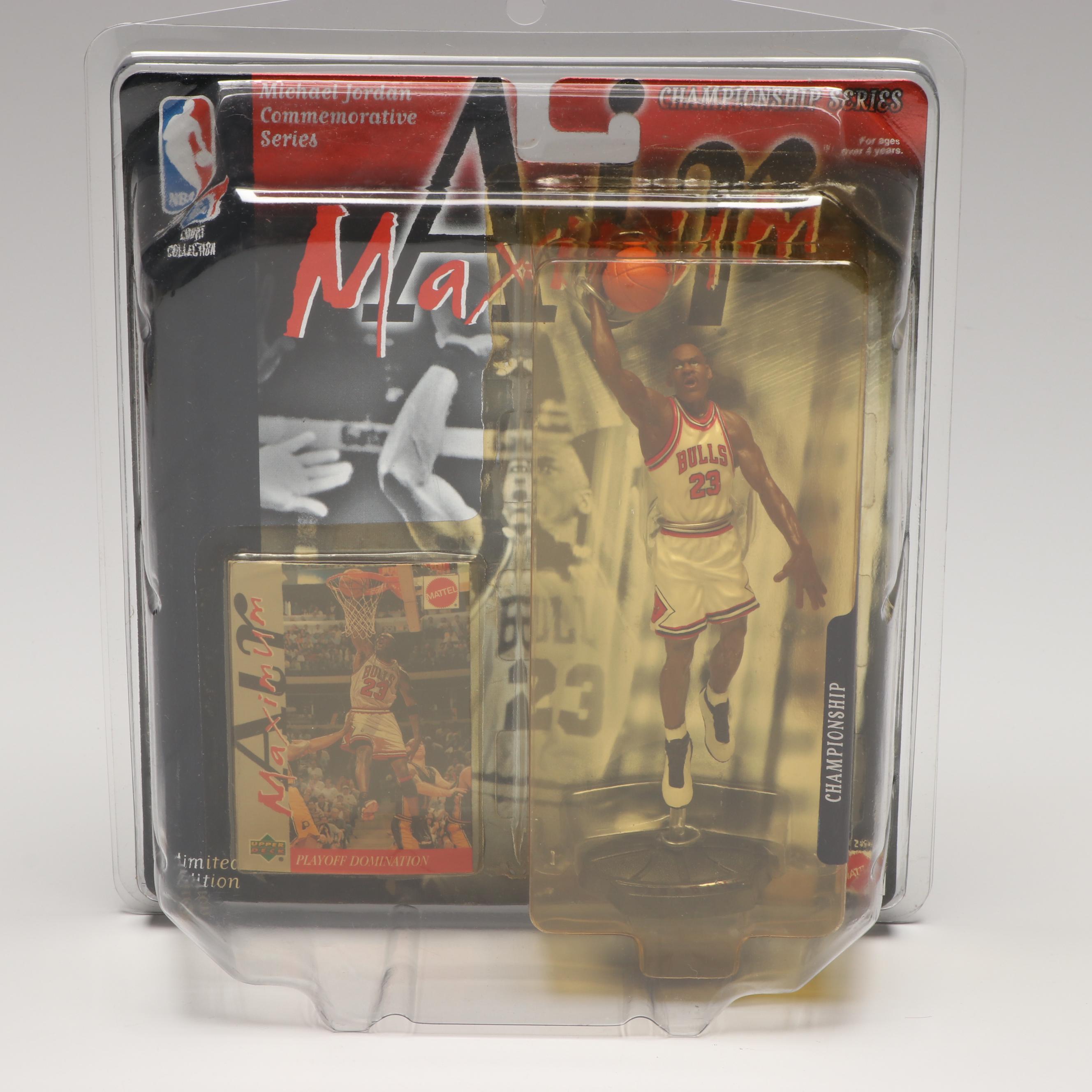 Mattel Michael Jordan Court Collection Action Figures and Trading Cards