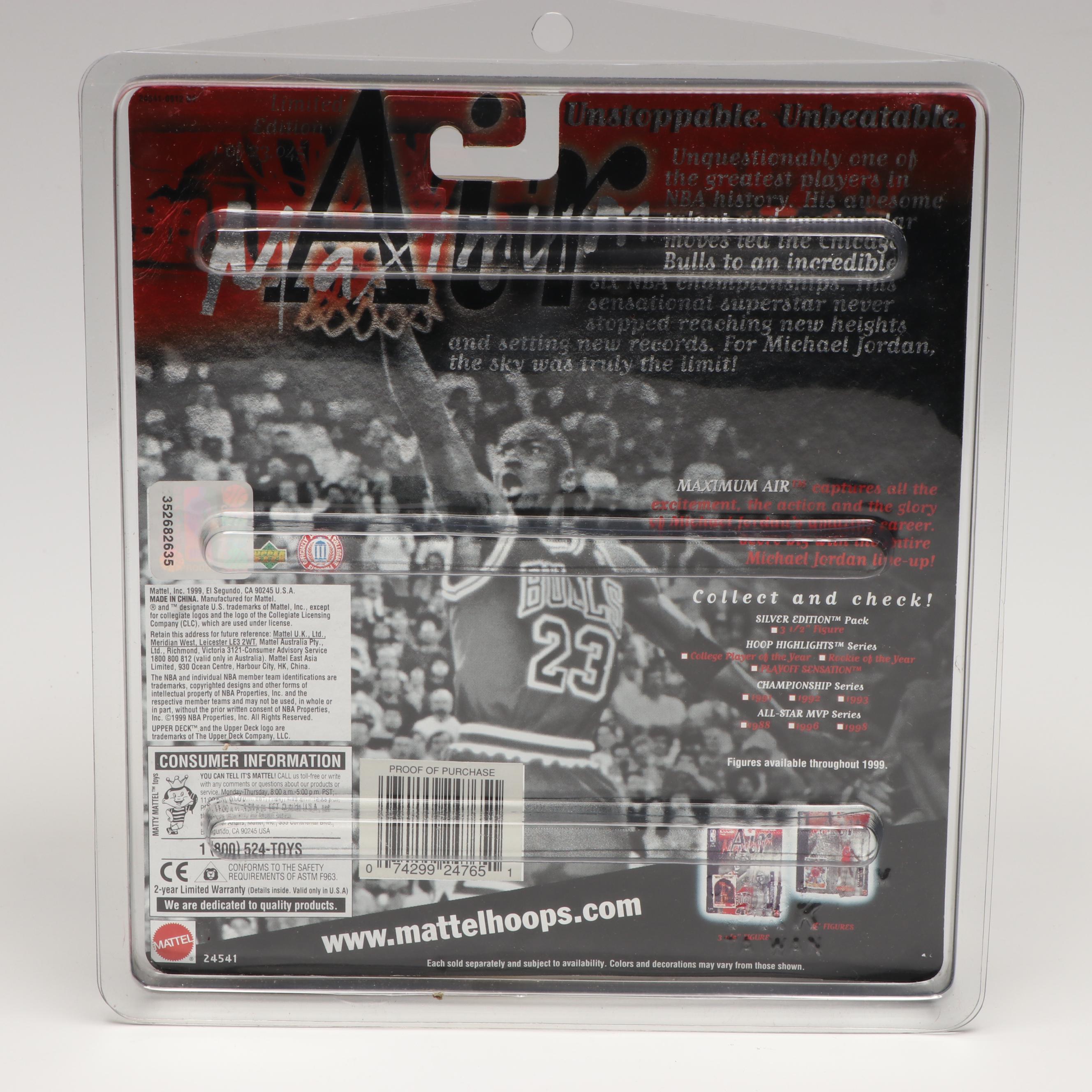 Mattel Michael Jordan Court Collection Action Figures and Trading Cards