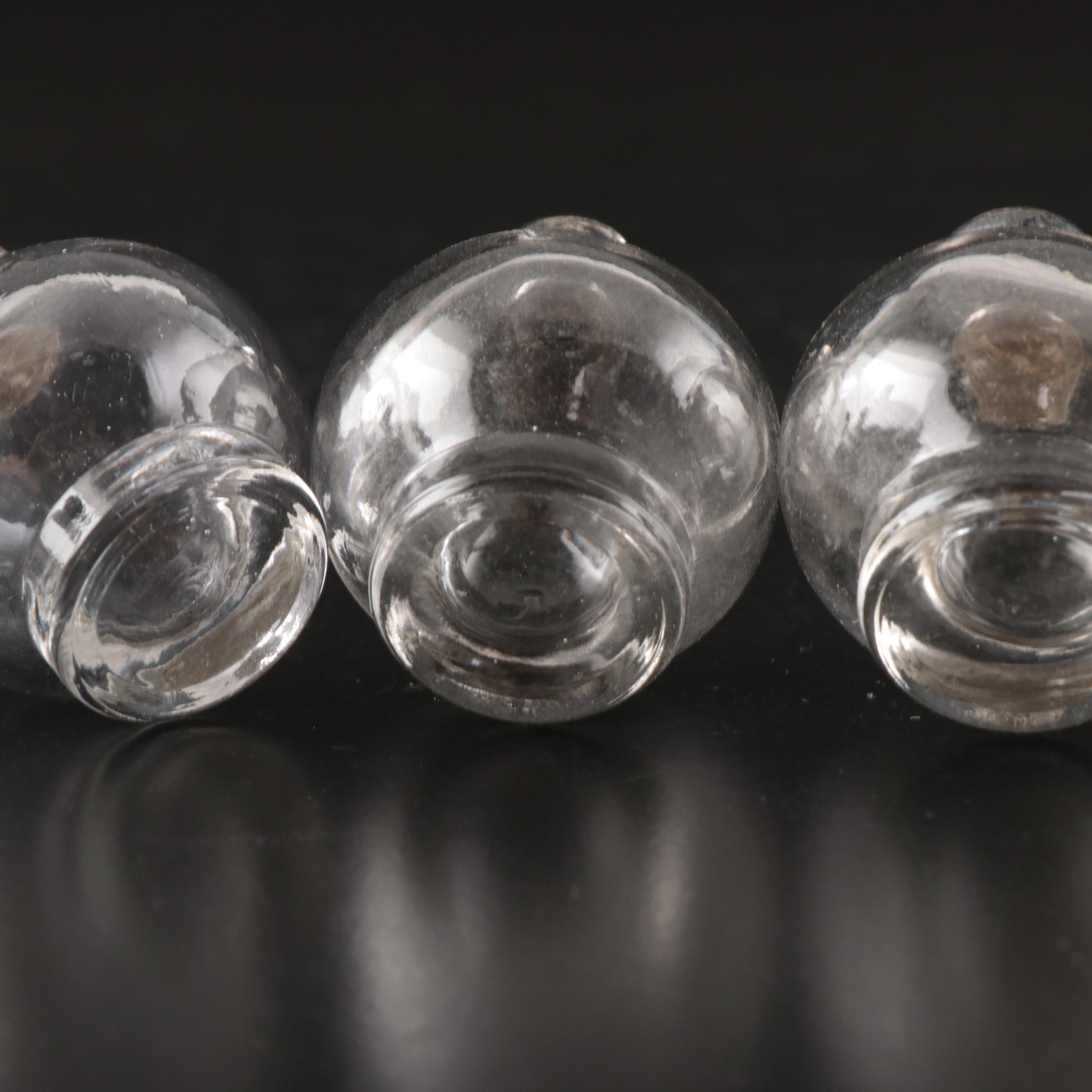 Vintage Banded Glass Plates with Rainbow Iridescent and Other Glass Tableware