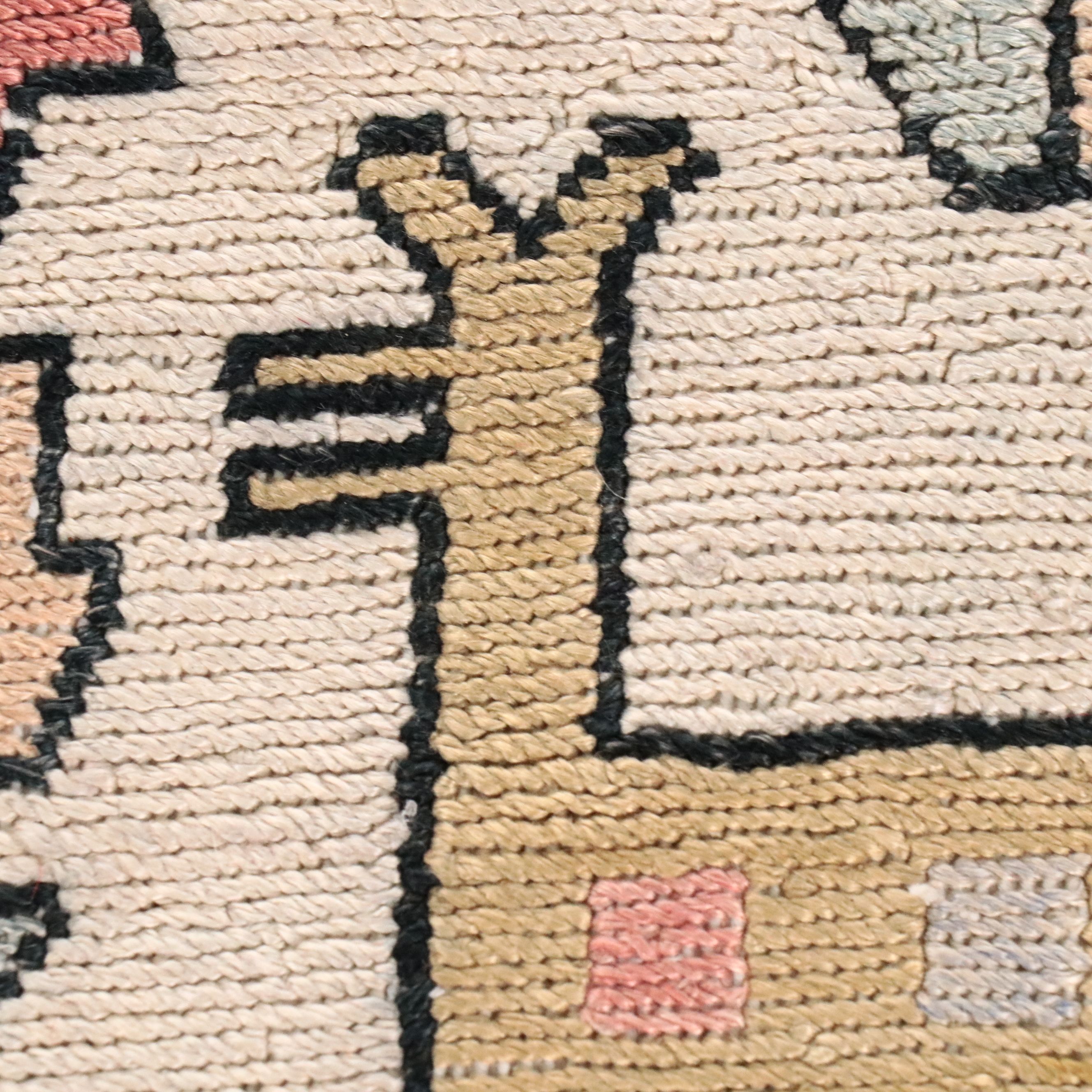 4'3 x 6'3 Hand-Knotted Caucasian Lenkoran Style Soumak Weave Area Rug