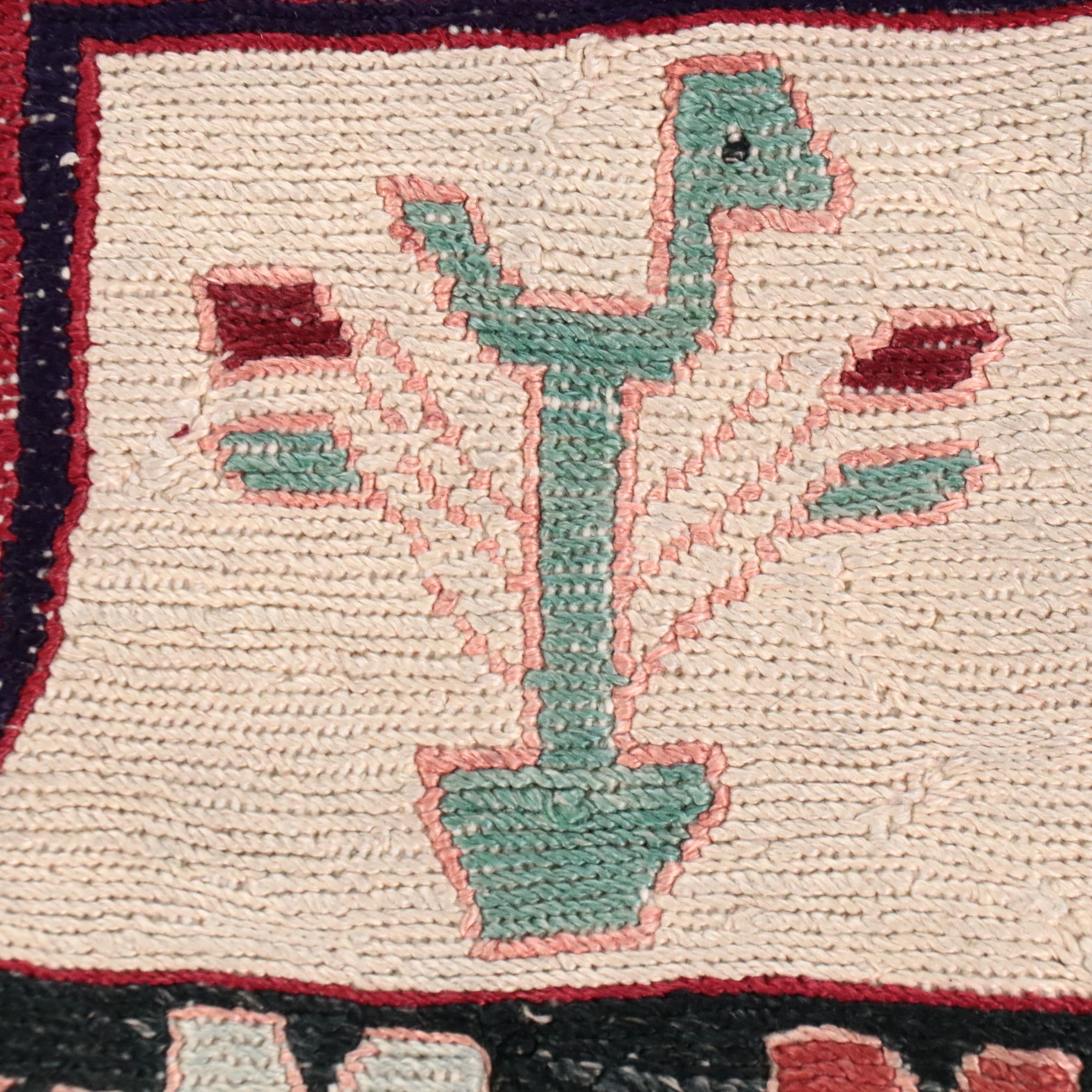 4'3 x 6'3 Hand-Knotted Caucasian Lenkoran Style Soumak Weave Area Rug