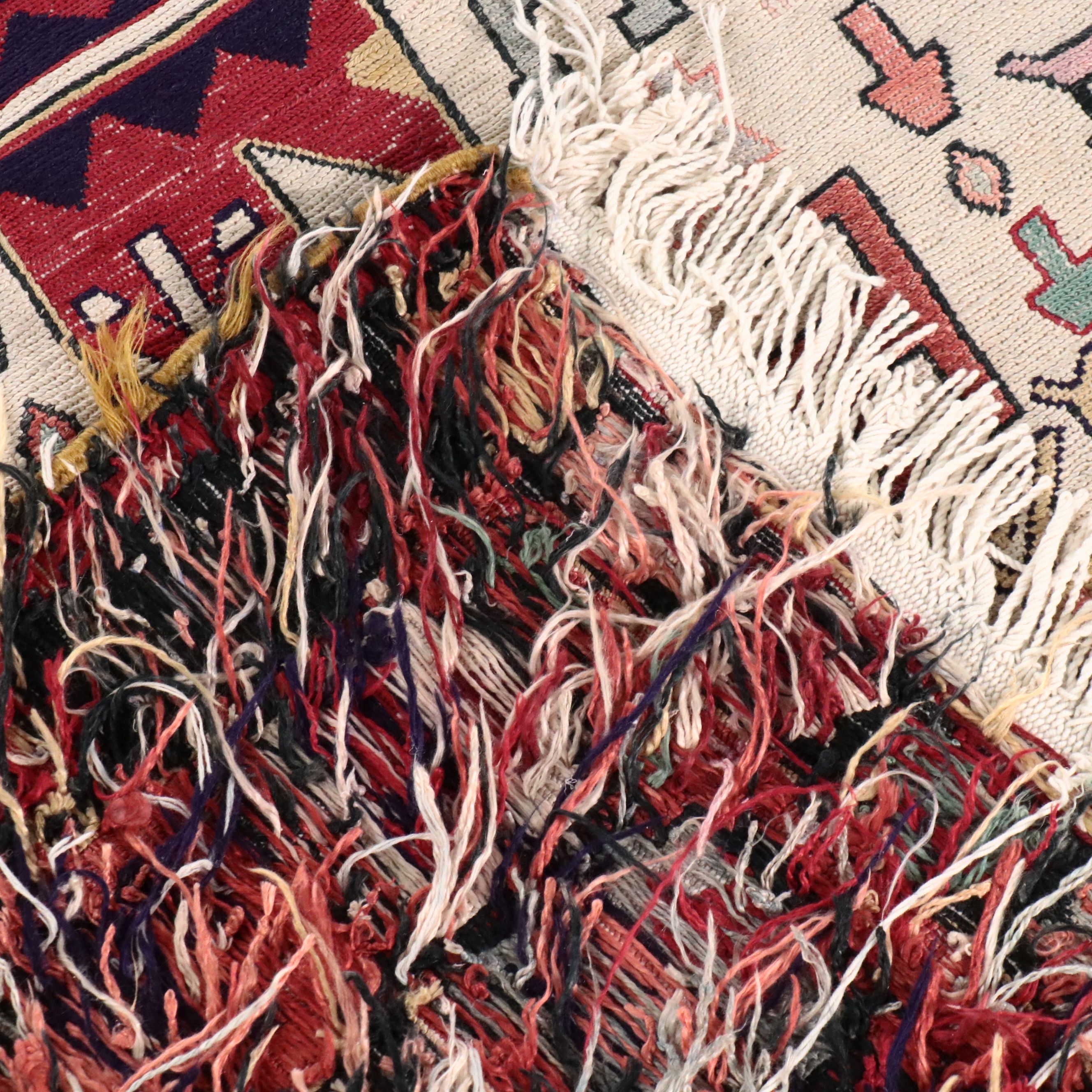 4'3 x 6'3 Hand-Knotted Caucasian Lenkoran Style Soumak Weave Area Rug