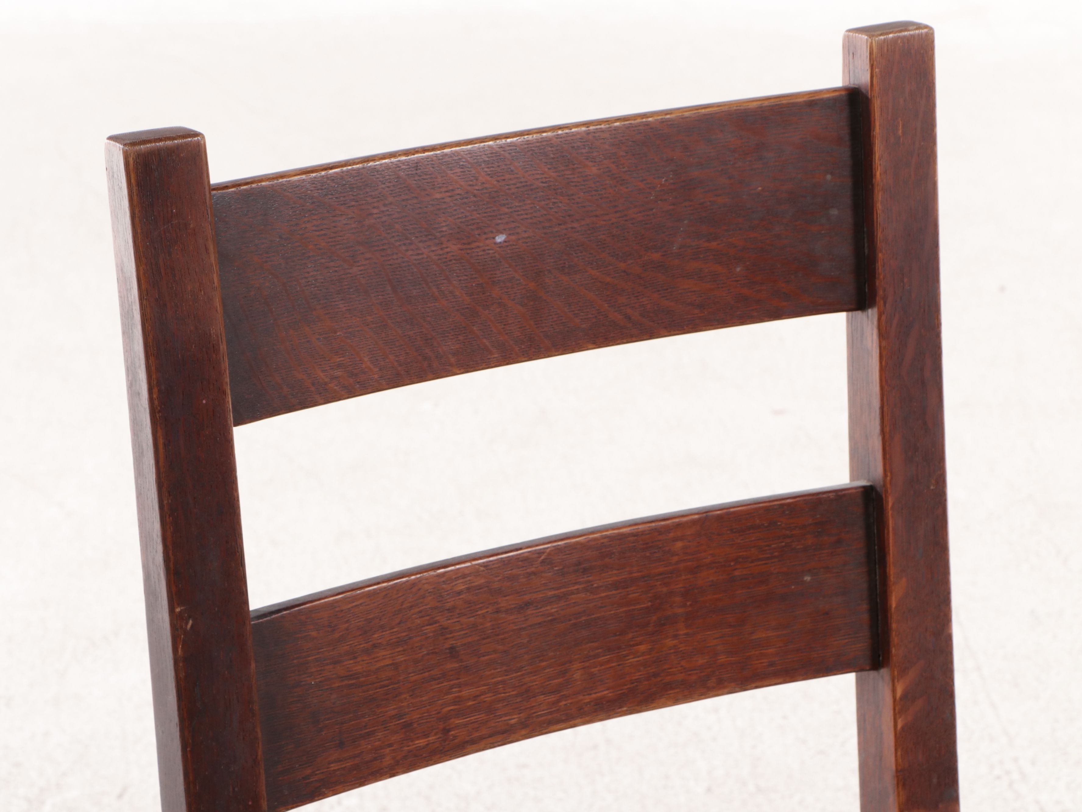 Arts & Crafts Oak and Leather Side Chair, Early 20th Century