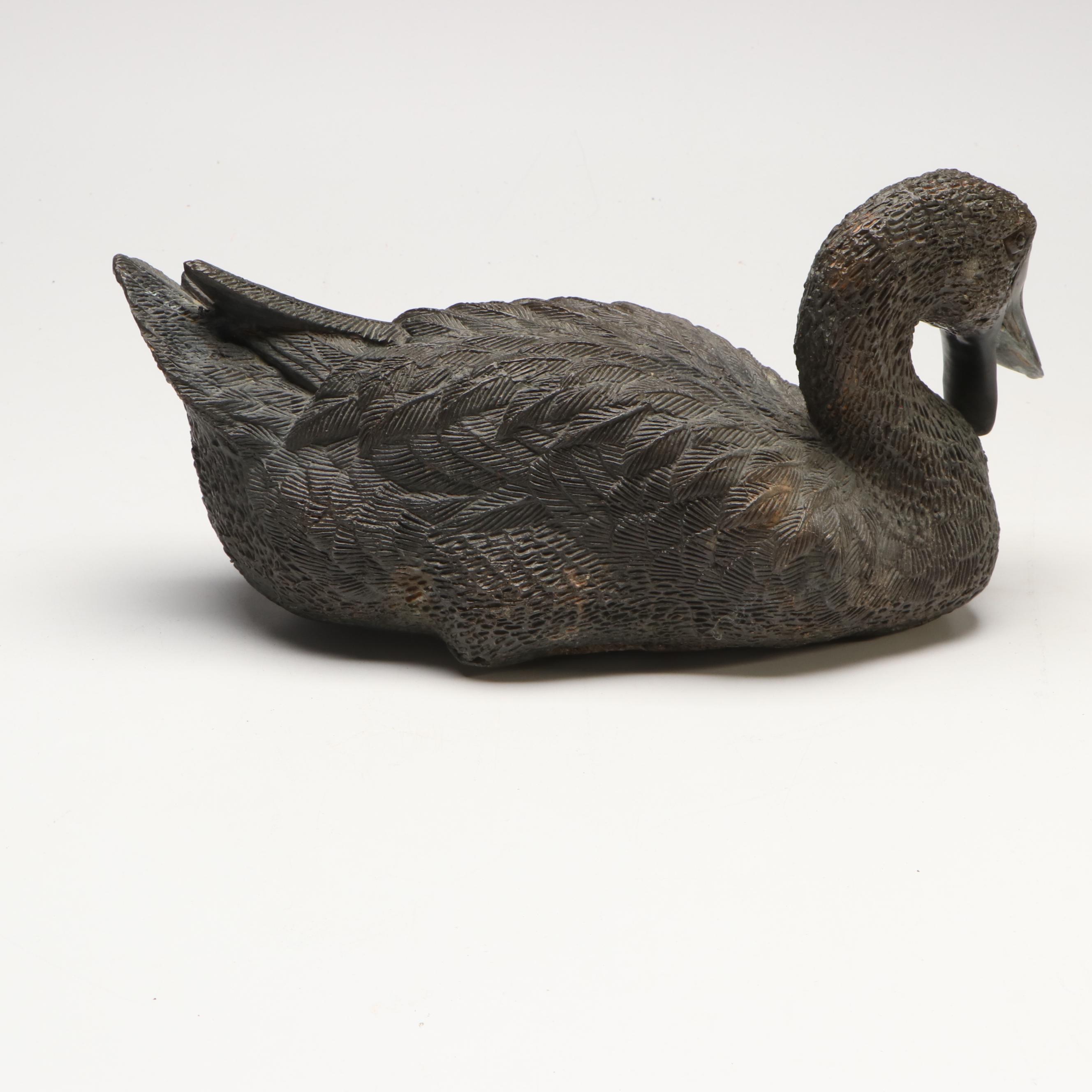 Patinated Bronze Sitting Duck