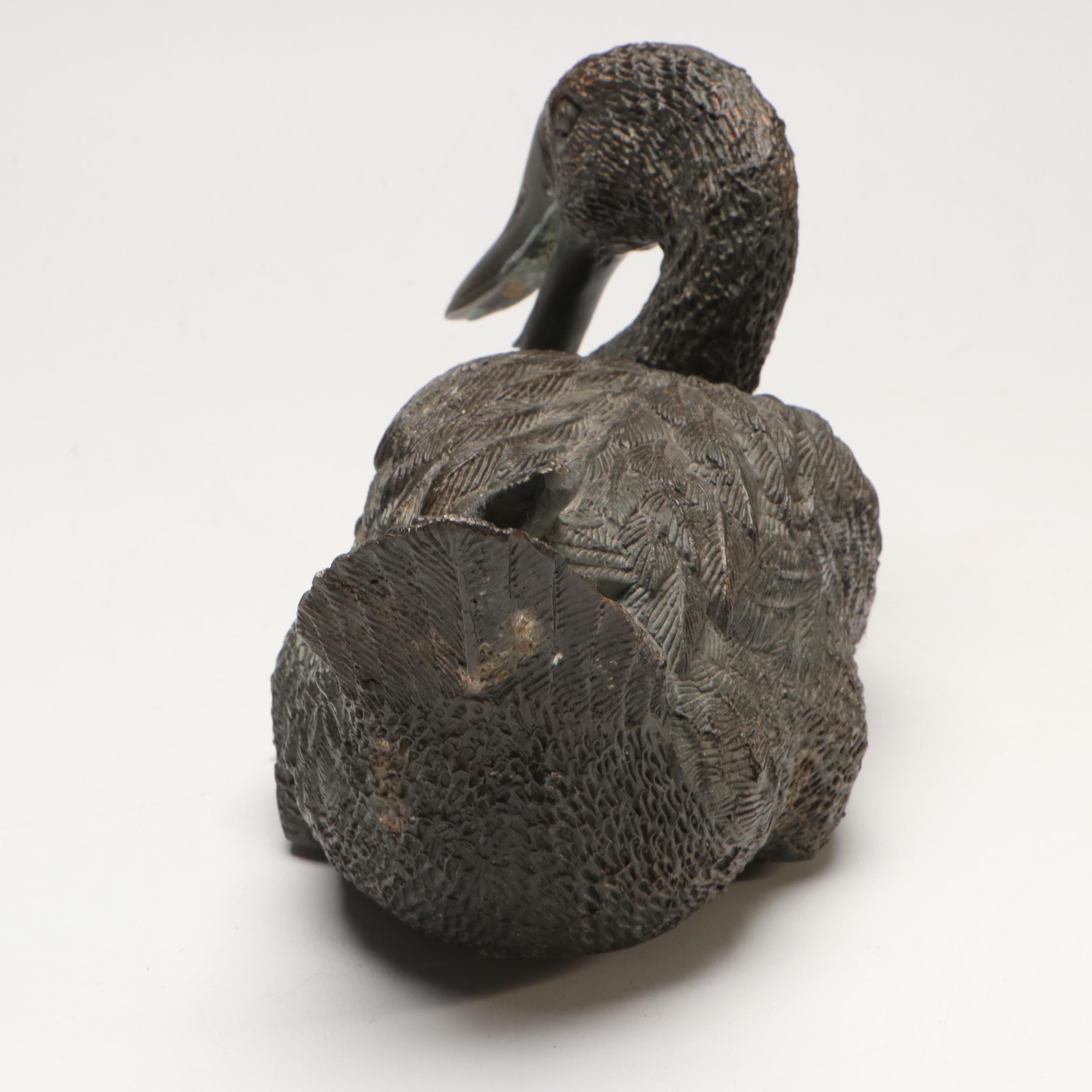 Patinated Bronze Sitting Duck