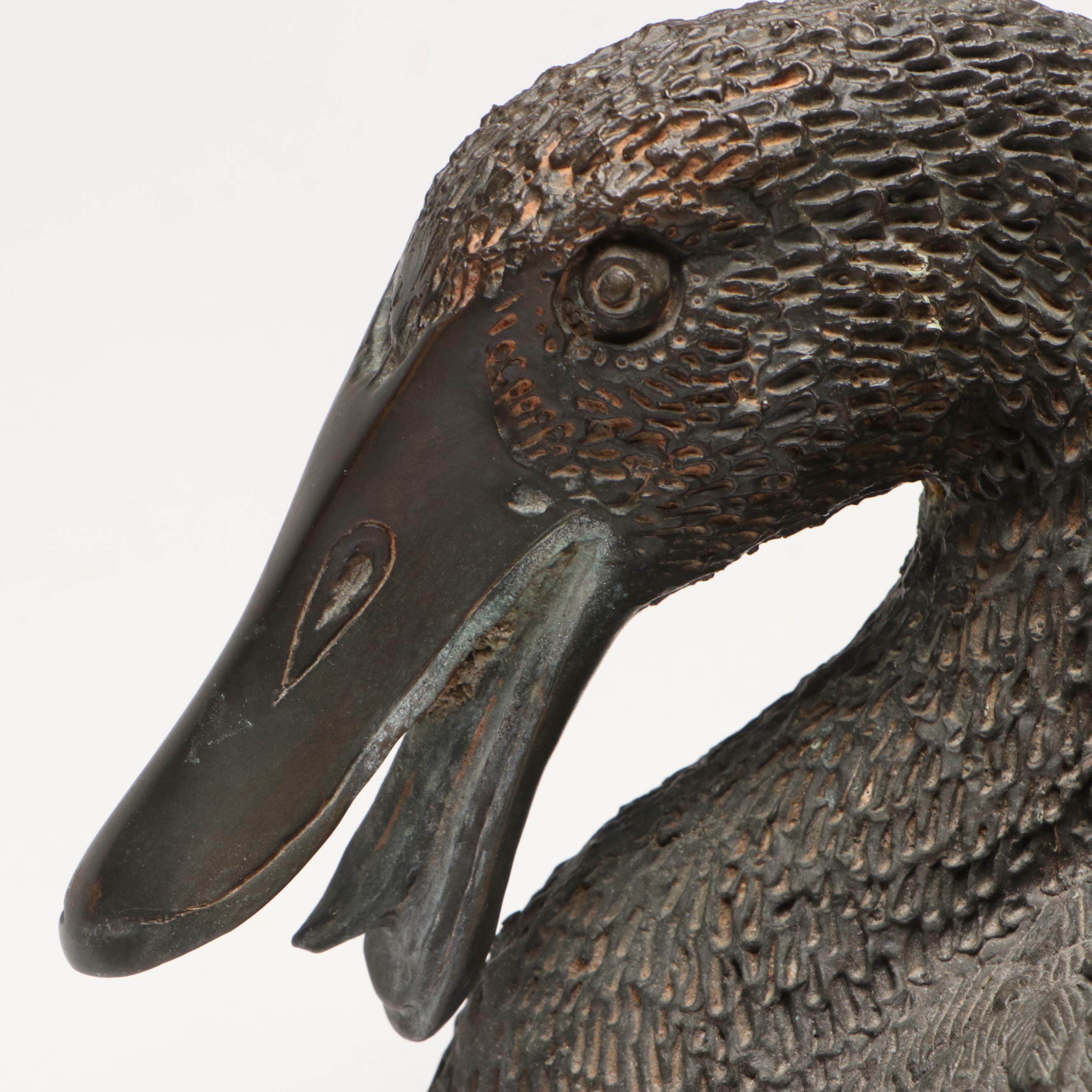 Patinated Bronze Sitting Duck