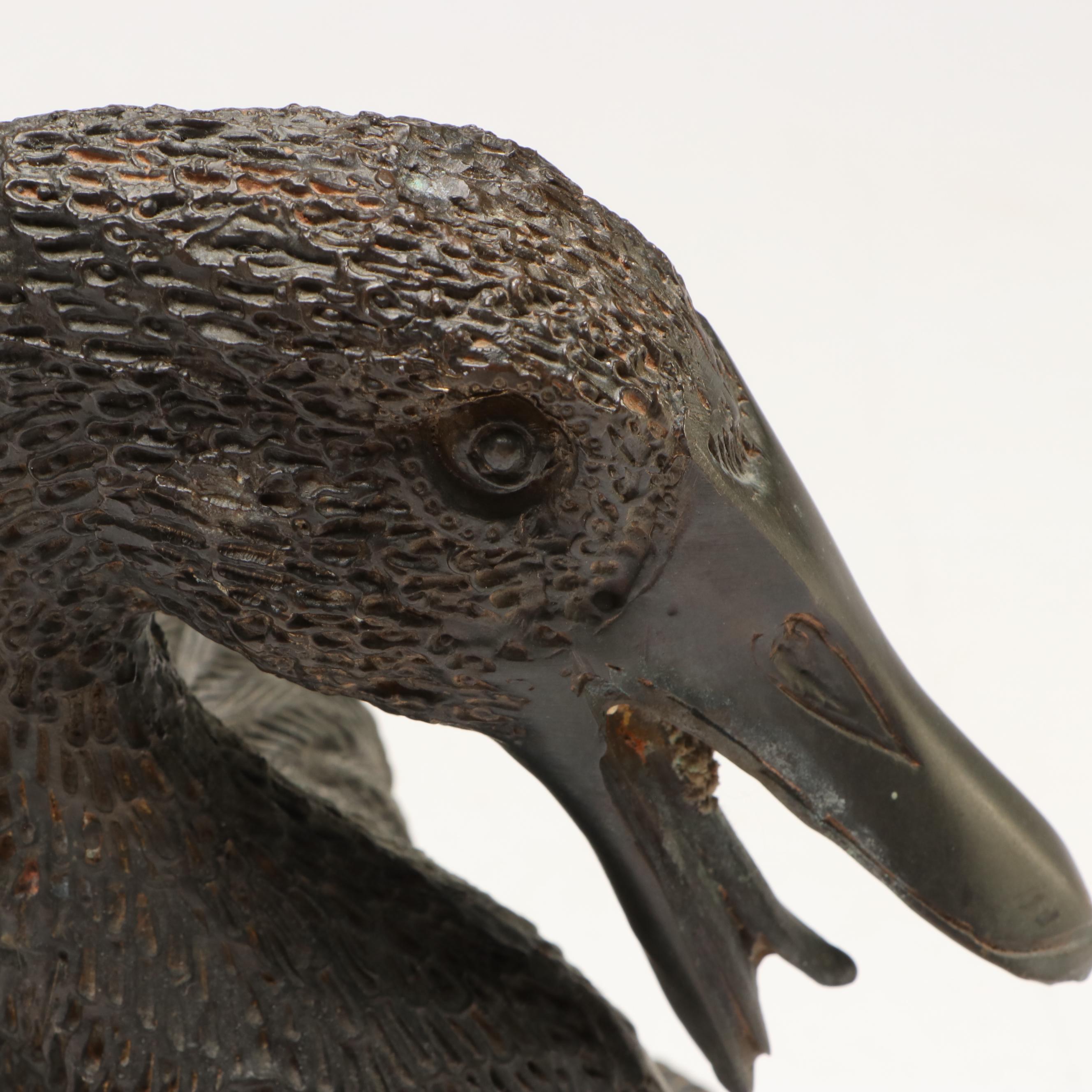 Patinated Bronze Sitting Duck
