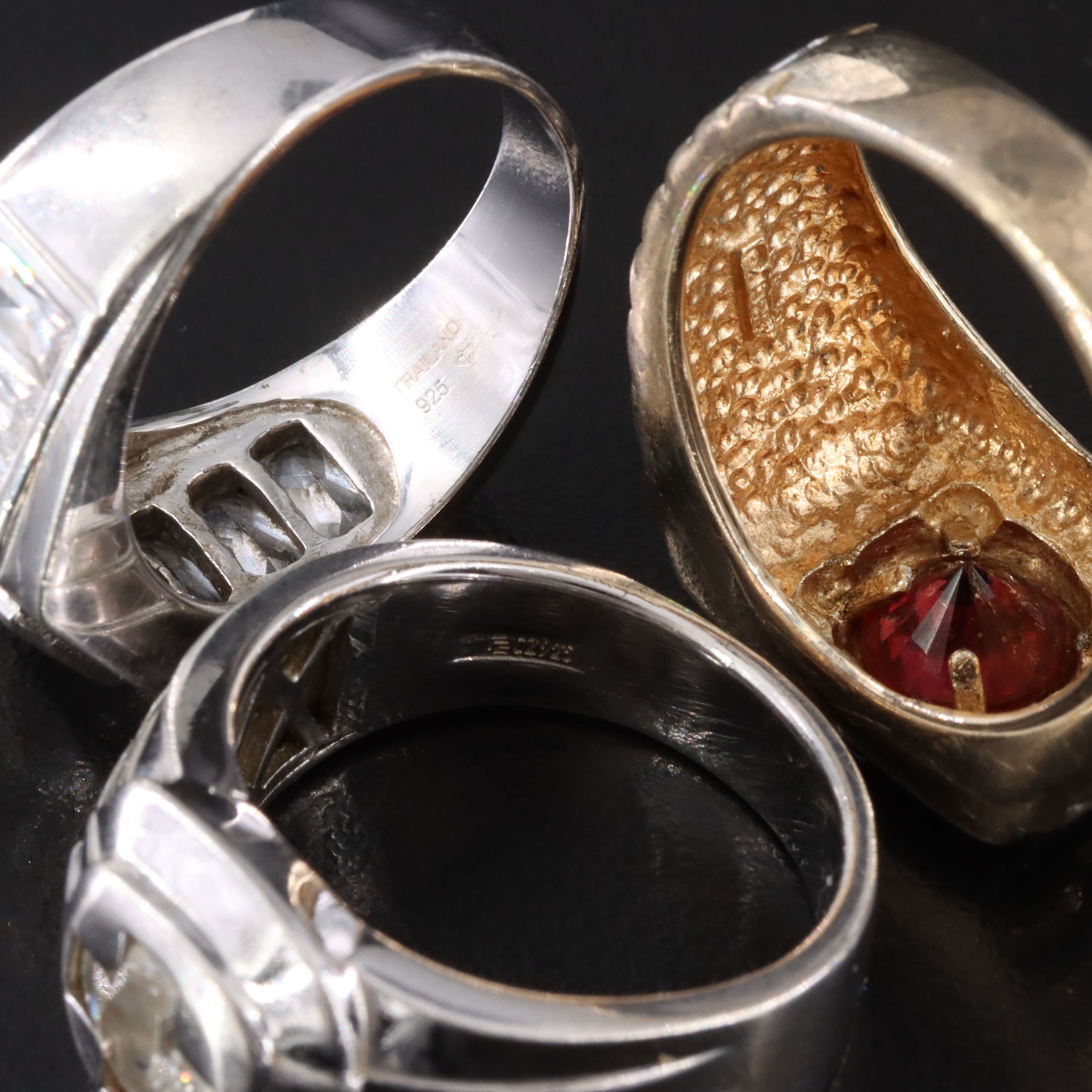 Sterling Ring Collection Featuring CZ, Topaz and Fire Opal