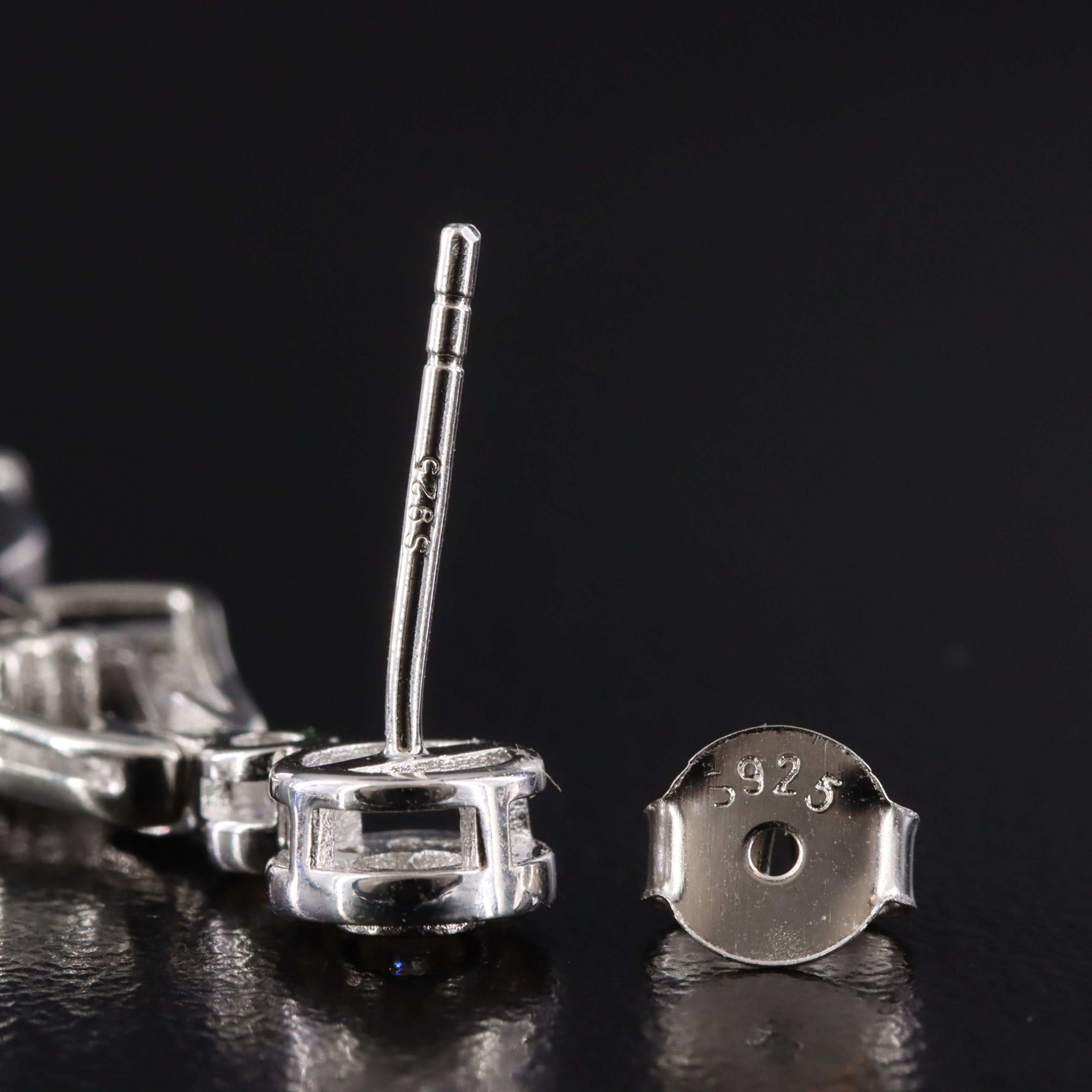 Sterling Emerald and Moissanite Chandelier Earrings