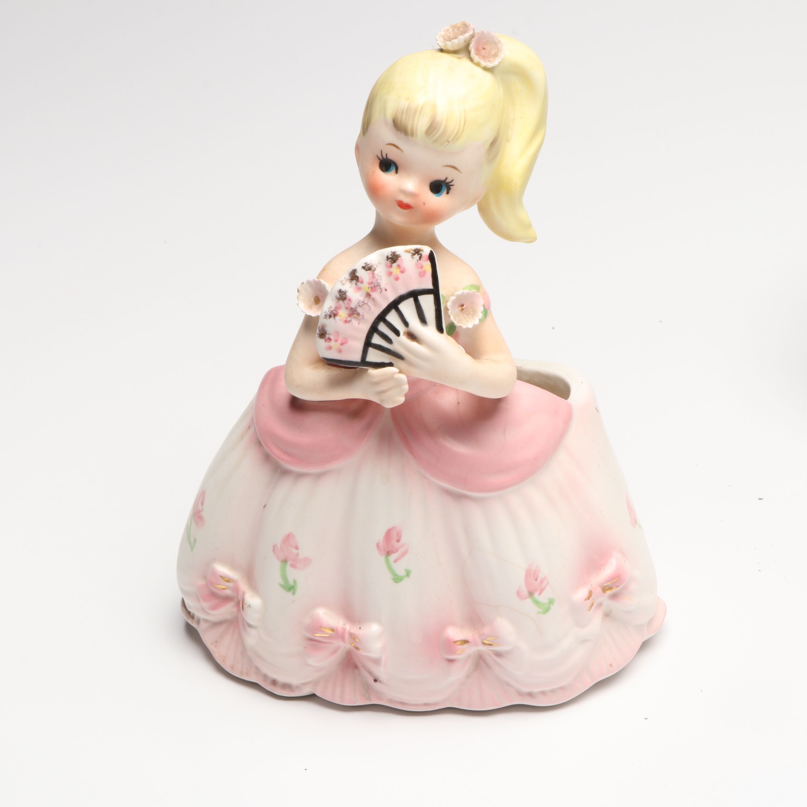 Lefton and Other Porcelain Lady Figurines and Figural Planters