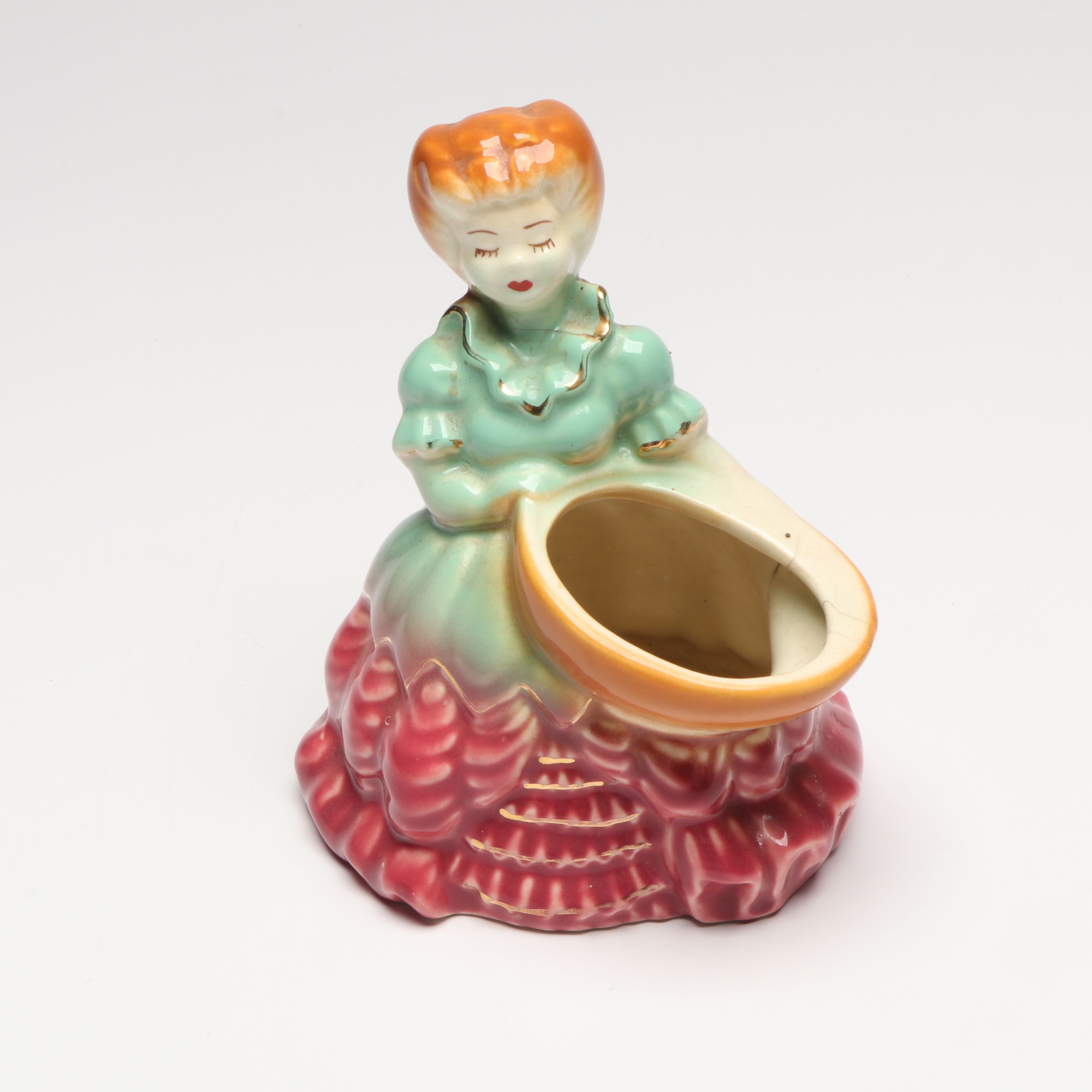 Lefton and Other Porcelain Lady Figurines and Figural Planters