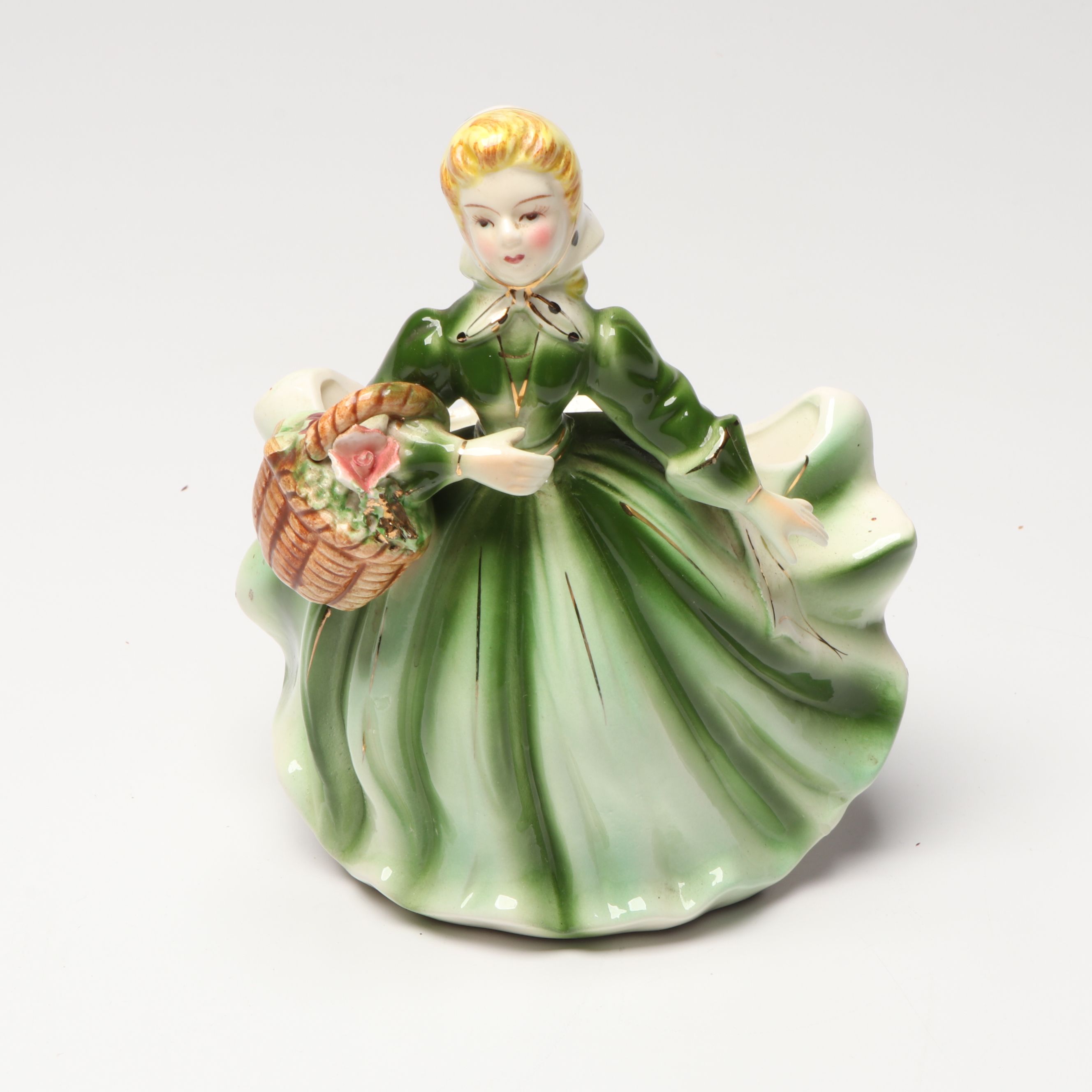 Lefton and Other Porcelain Lady Figurines and Figural Planters