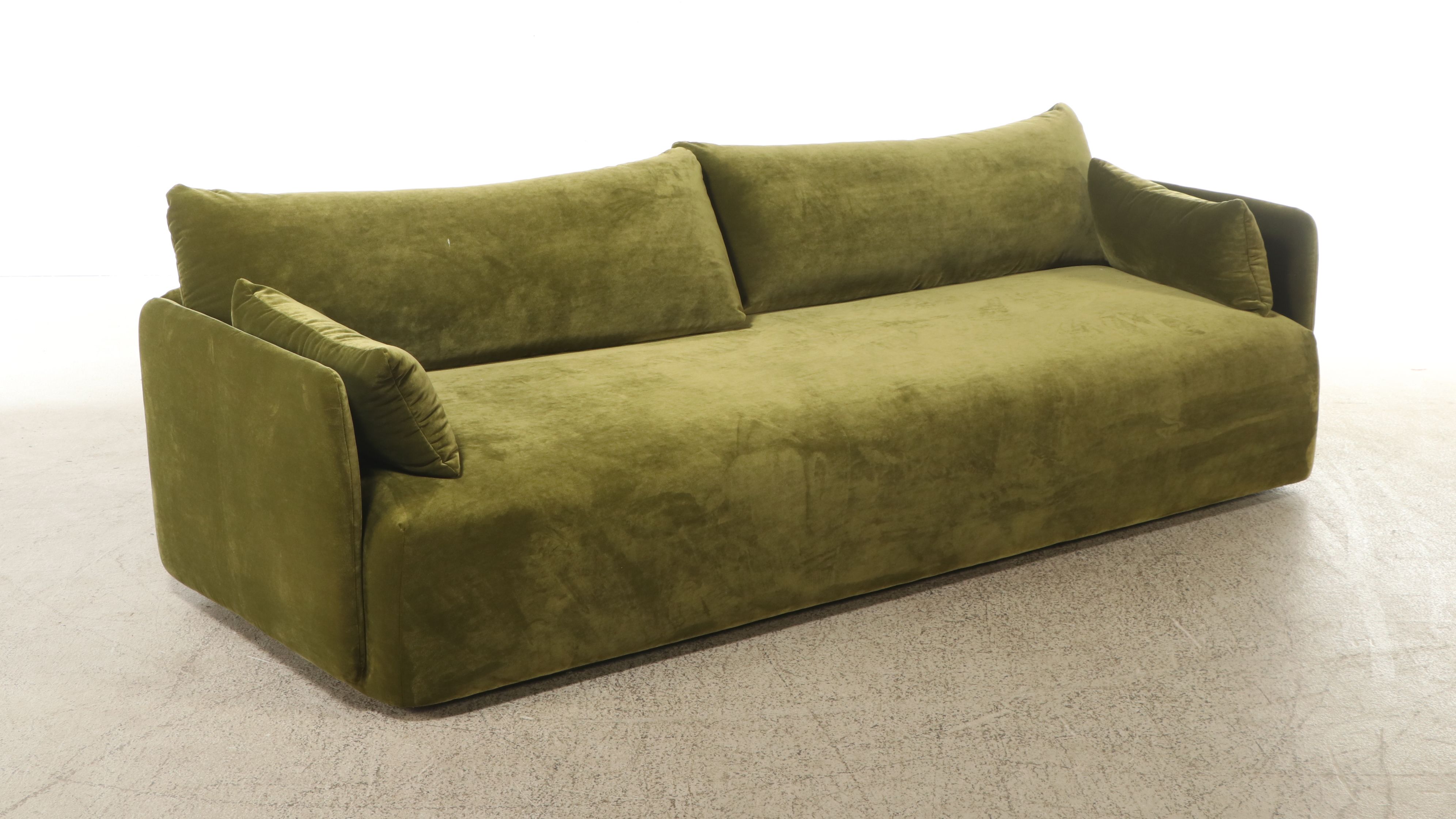 Norm Architects for Audo Copenhagen "Offset" Green Velvet Sofa