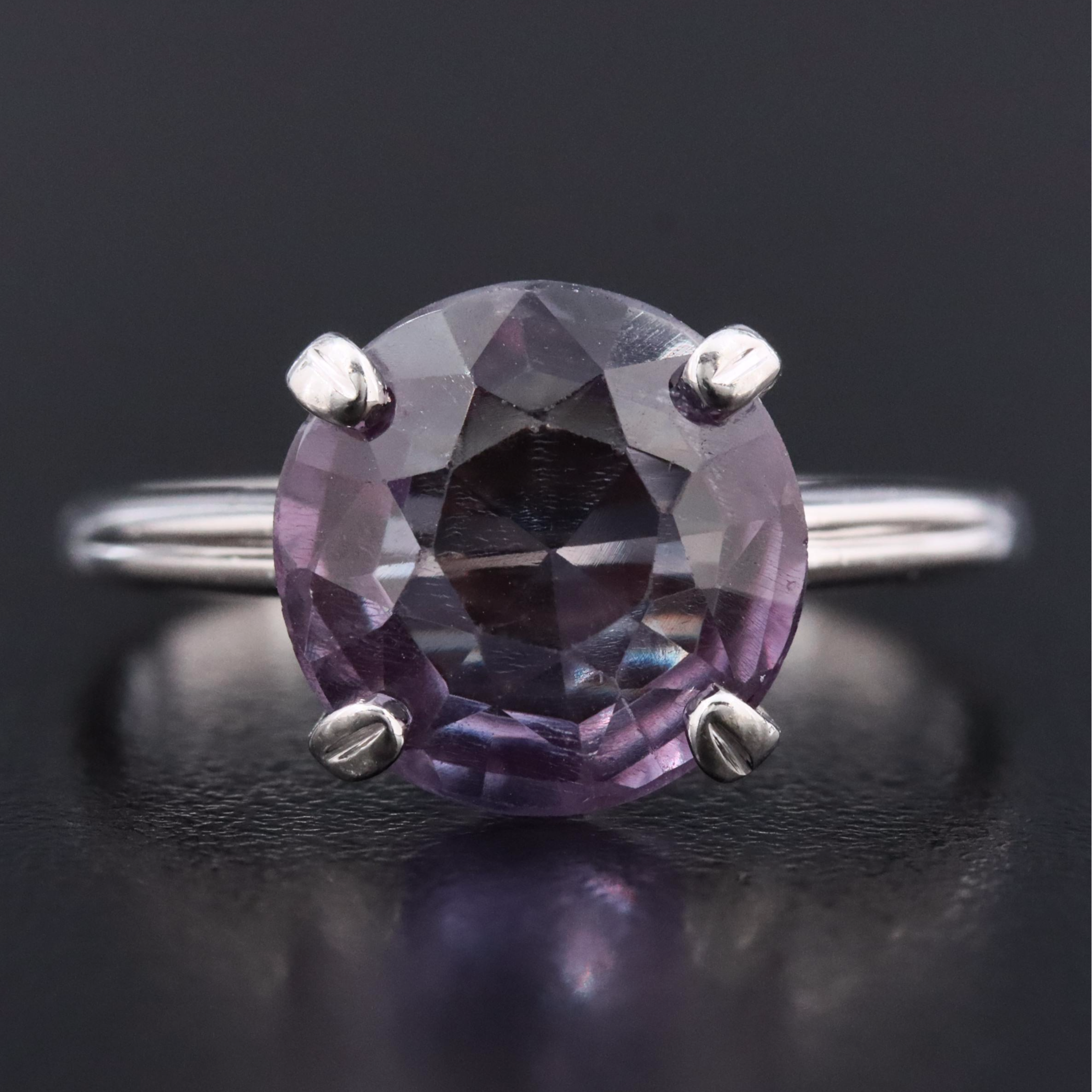 14K Color Change Sapphire Solitaire Ring