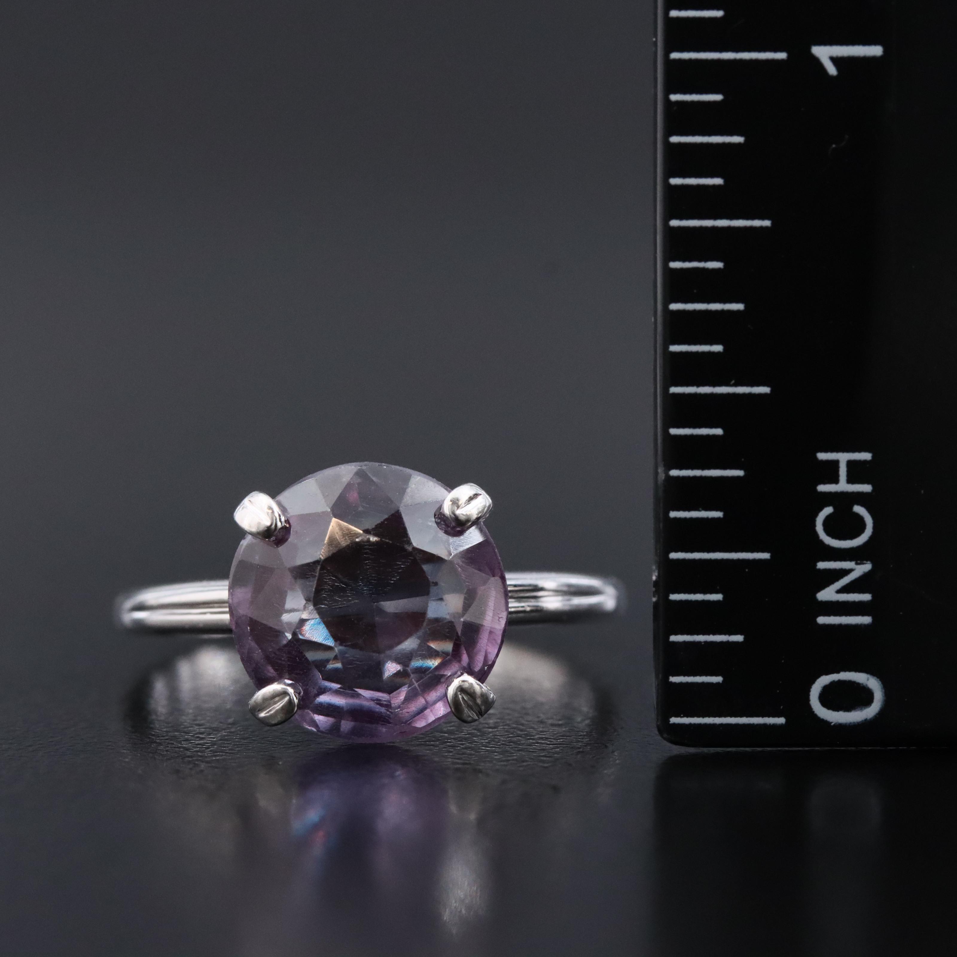 14K Color Change Sapphire Solitaire Ring