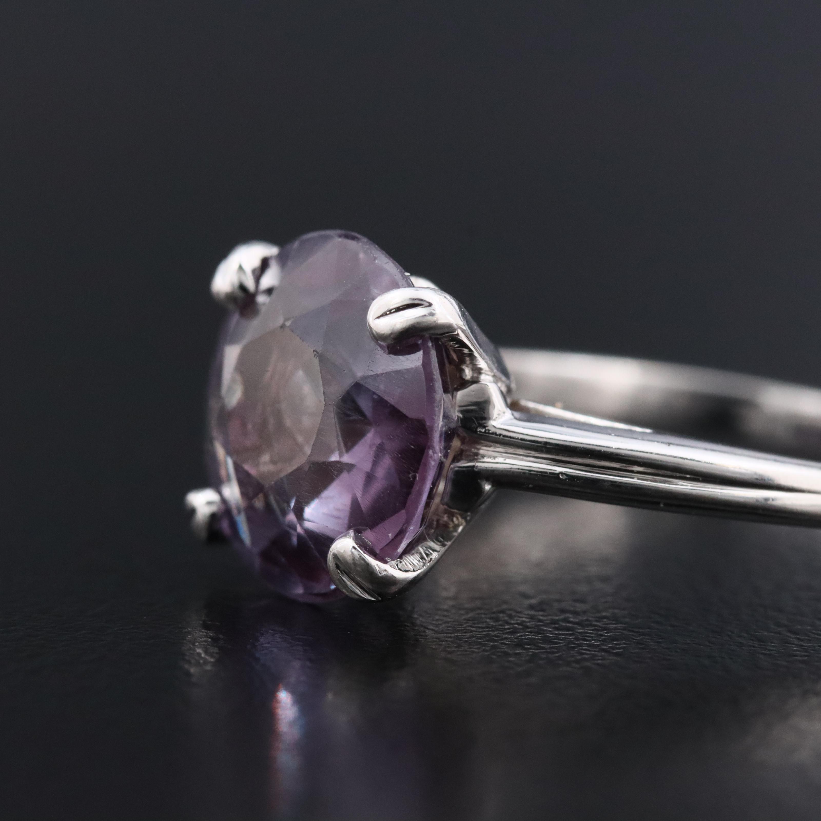 14K Color Change Sapphire Solitaire Ring