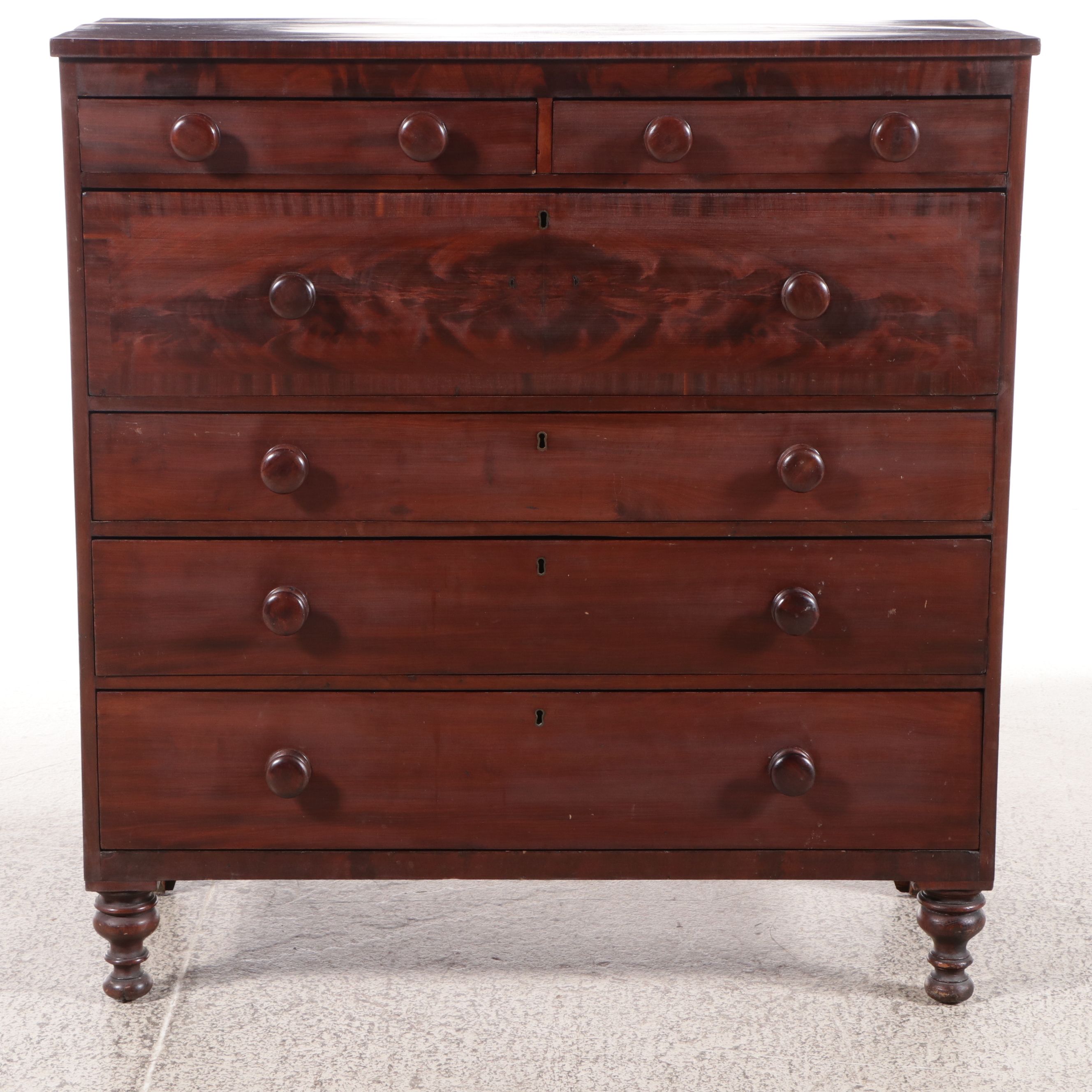 American Empire Mahogany Chest of Drawers, 19th Century