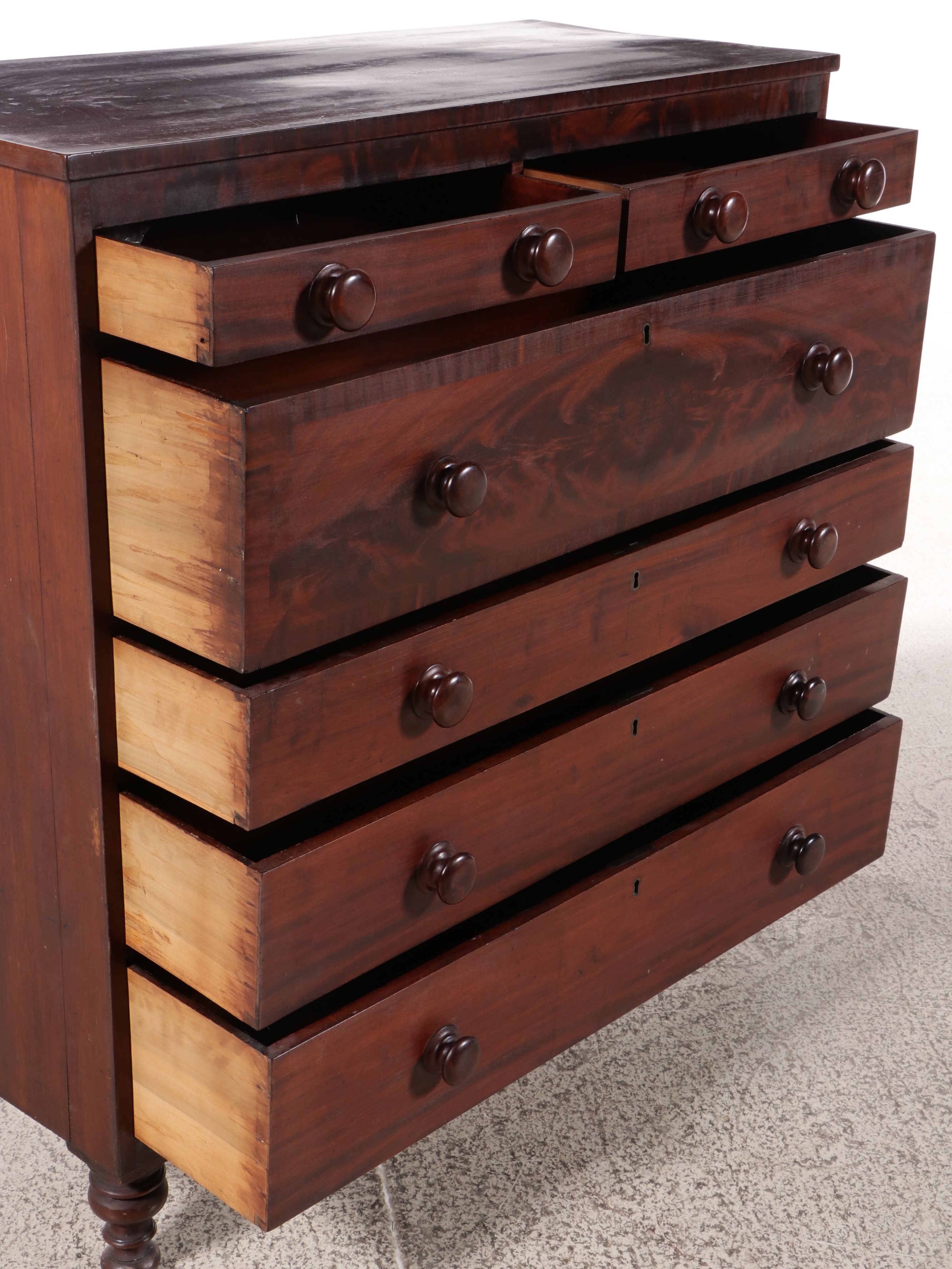 American Empire Mahogany Chest of Drawers, 19th Century