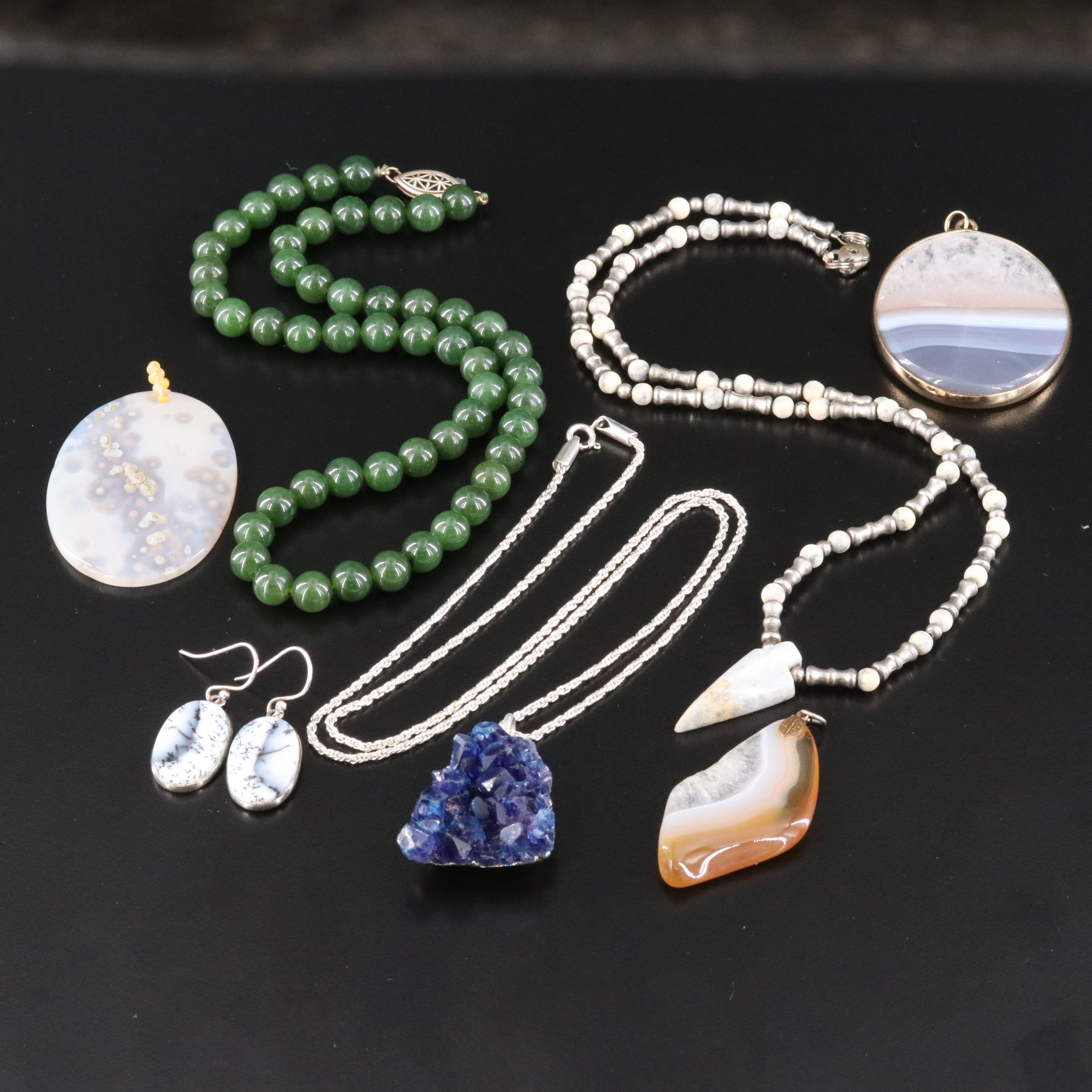 Jewelry Collection Featuring Agate, Nephrite and Jasper