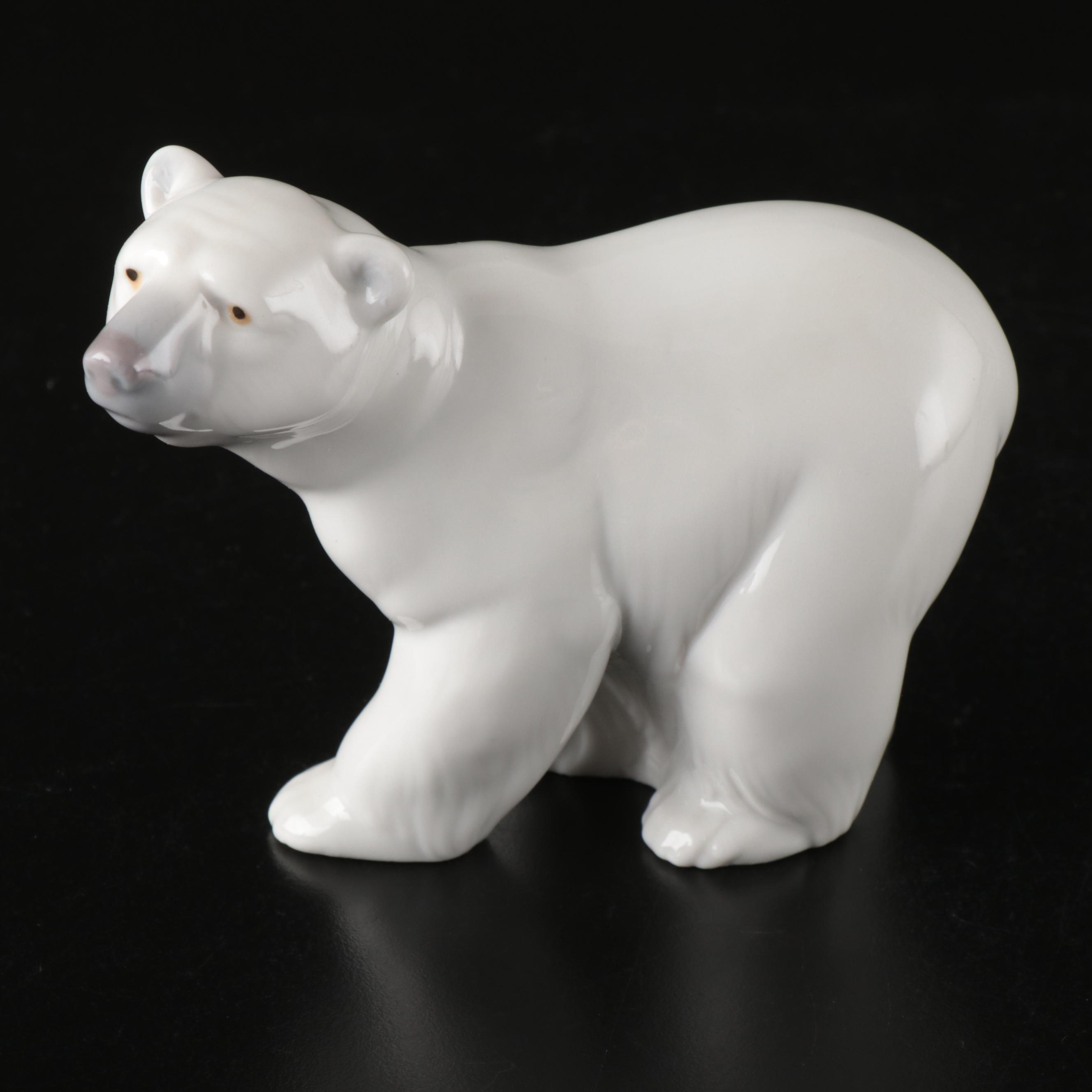 Mats Jonasson Crystal and Lladró Ceramic Polar Bears