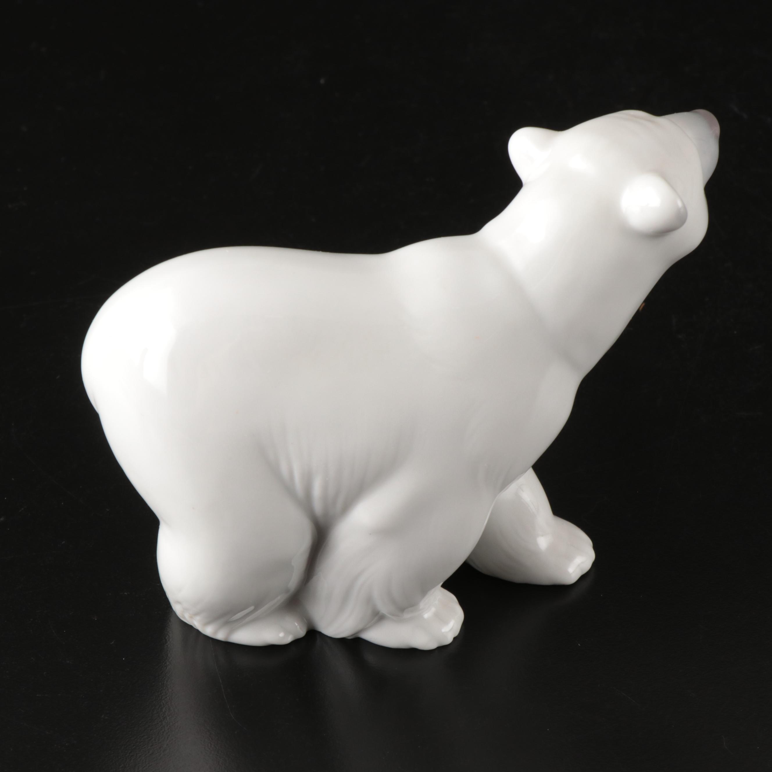 Mats Jonasson Crystal and Lladró Ceramic Polar Bears