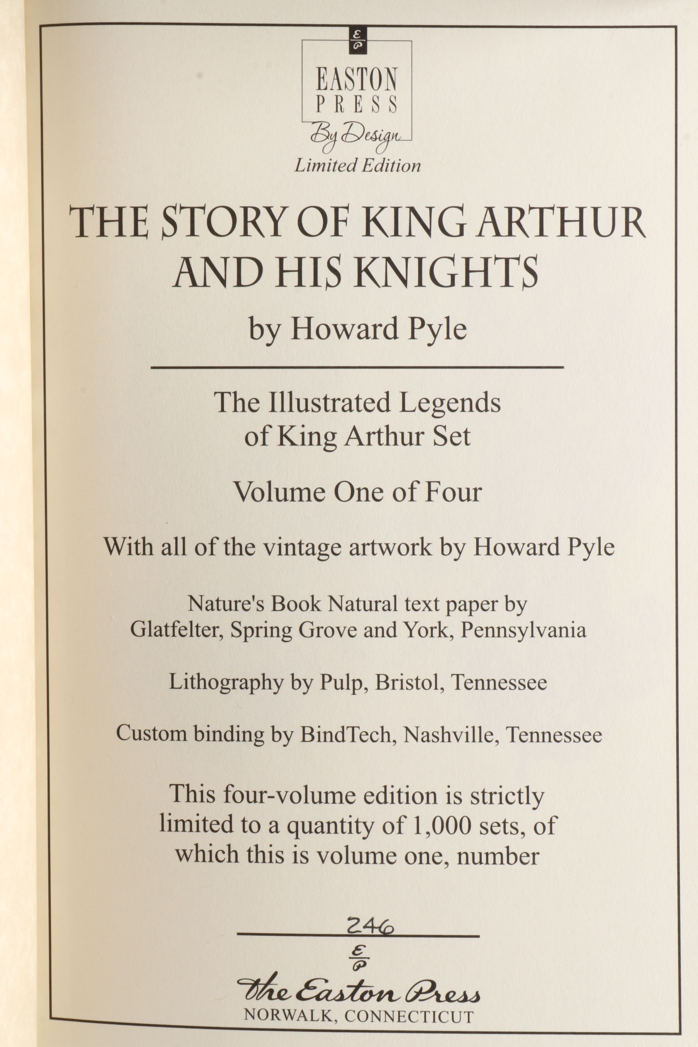 Easton Press Limited Edition "The Legends of King Arthur" Four-Volume Set, 2016