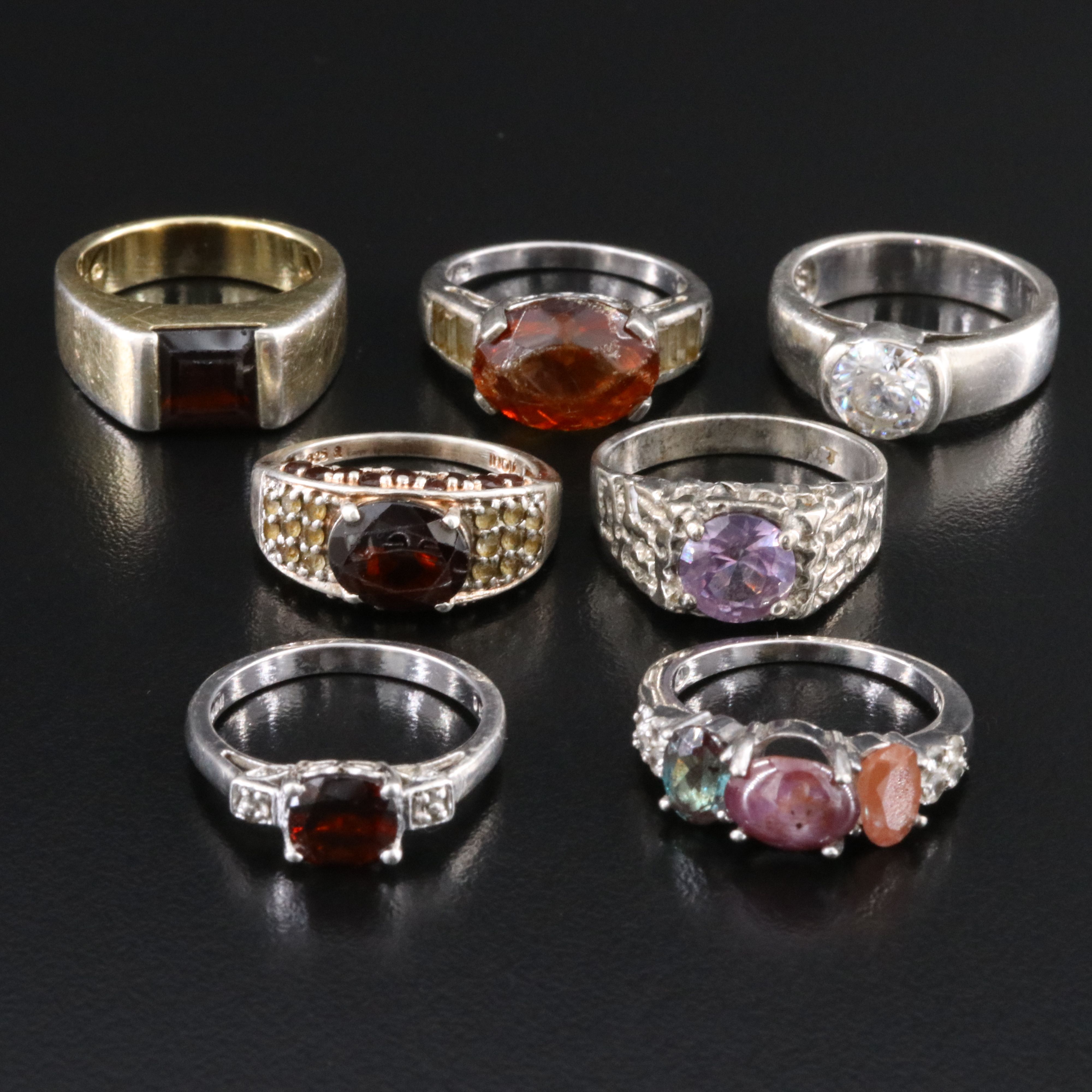 Sterling Ring Collection Featuring Garnet, Ruby and CZ
