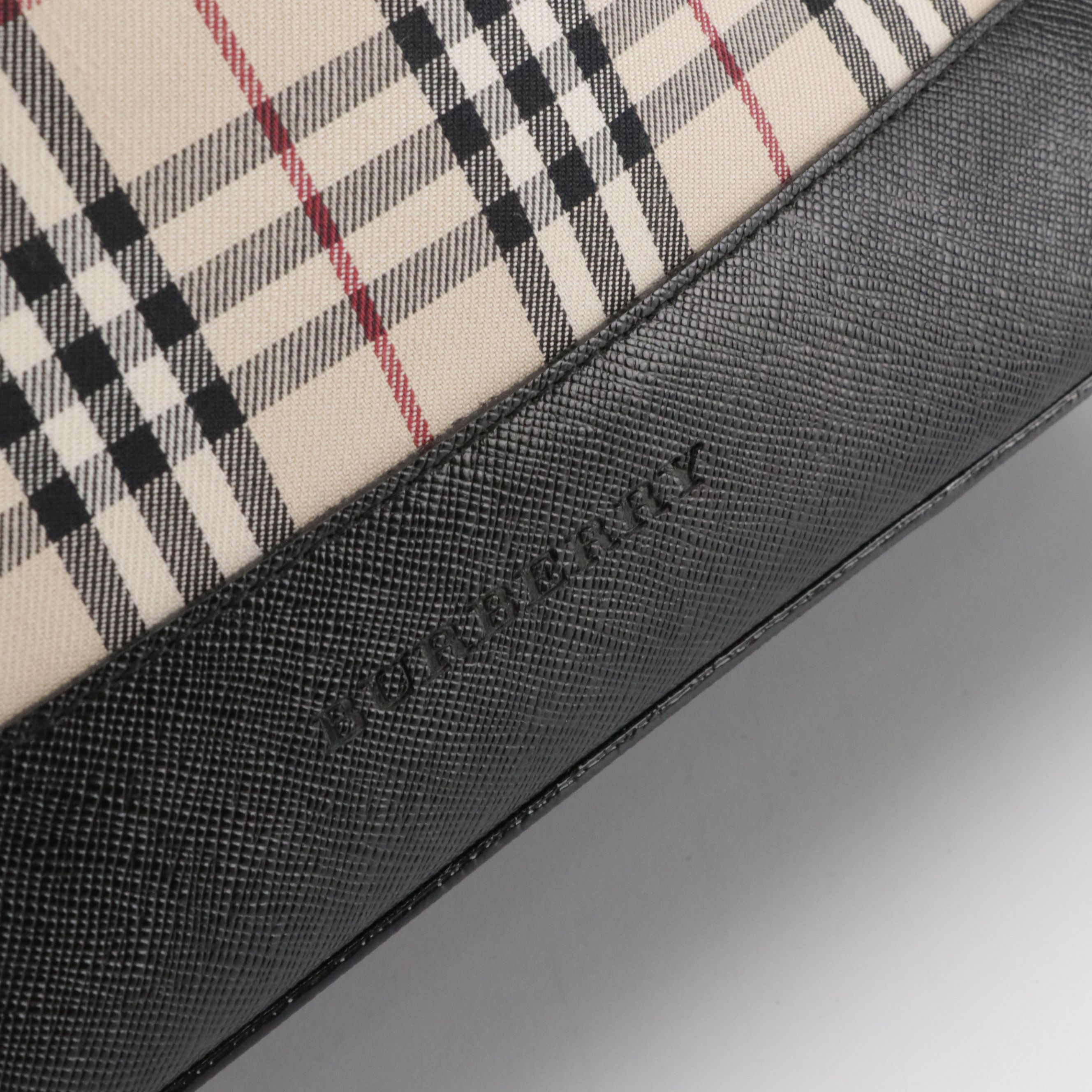 Burberry House Check and Saffiano Leather Shoulder Bag