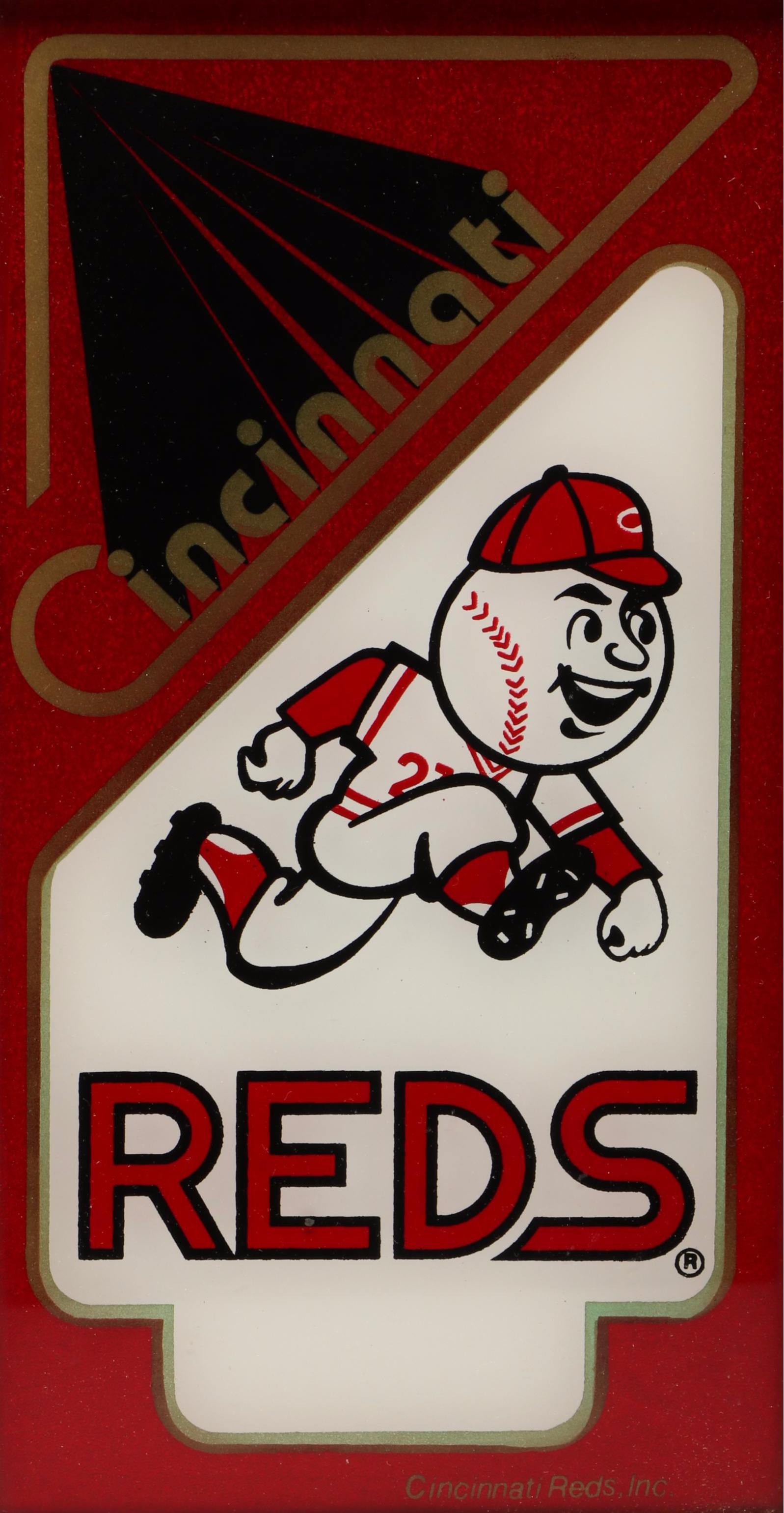 Framed Cincinnati Reds Printed Glass Plaque