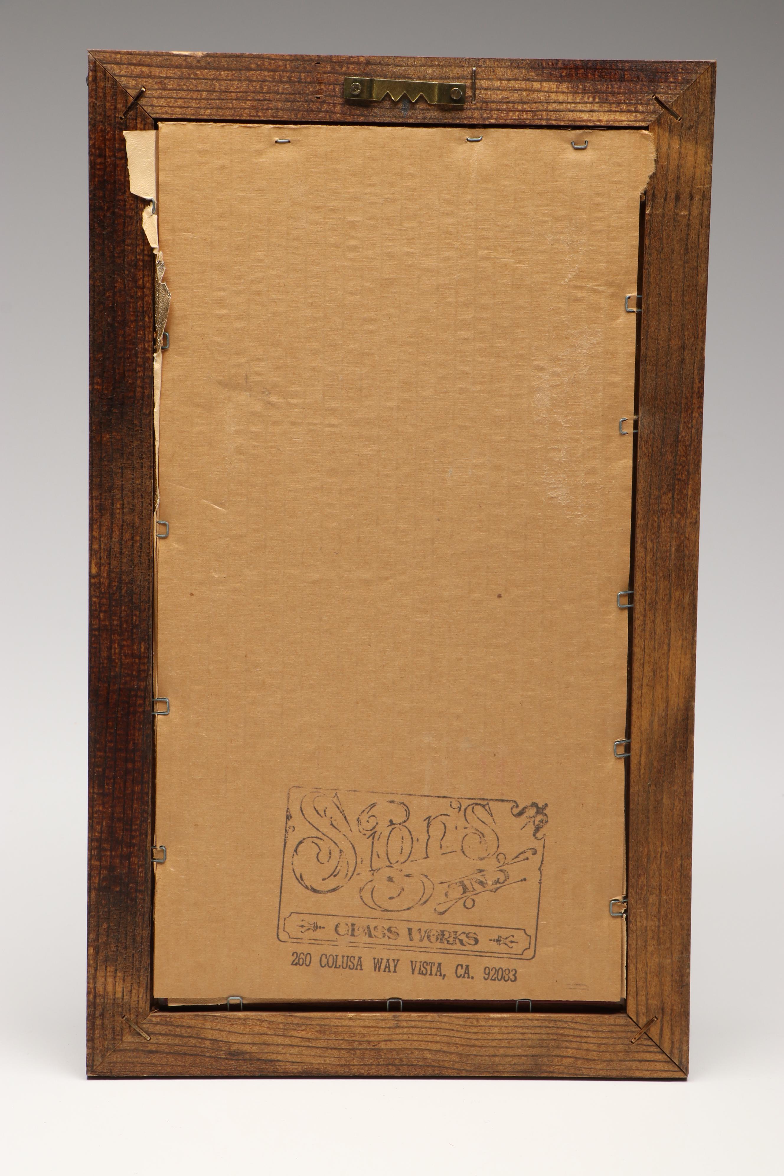 Framed Cincinnati Reds Printed Glass Plaque