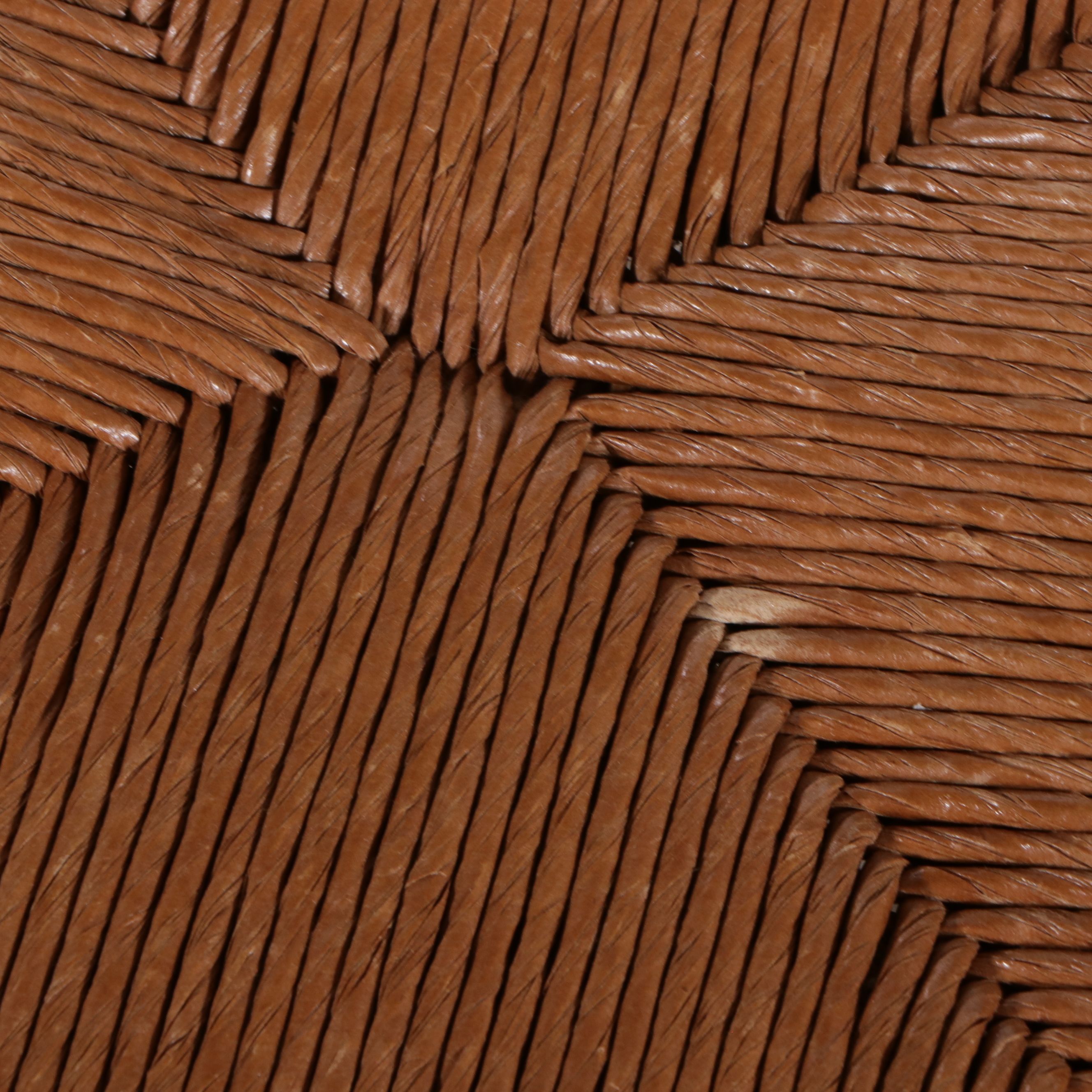 Pair of American Colonial Style Side Chairs with Rush Footstool, 20th Century