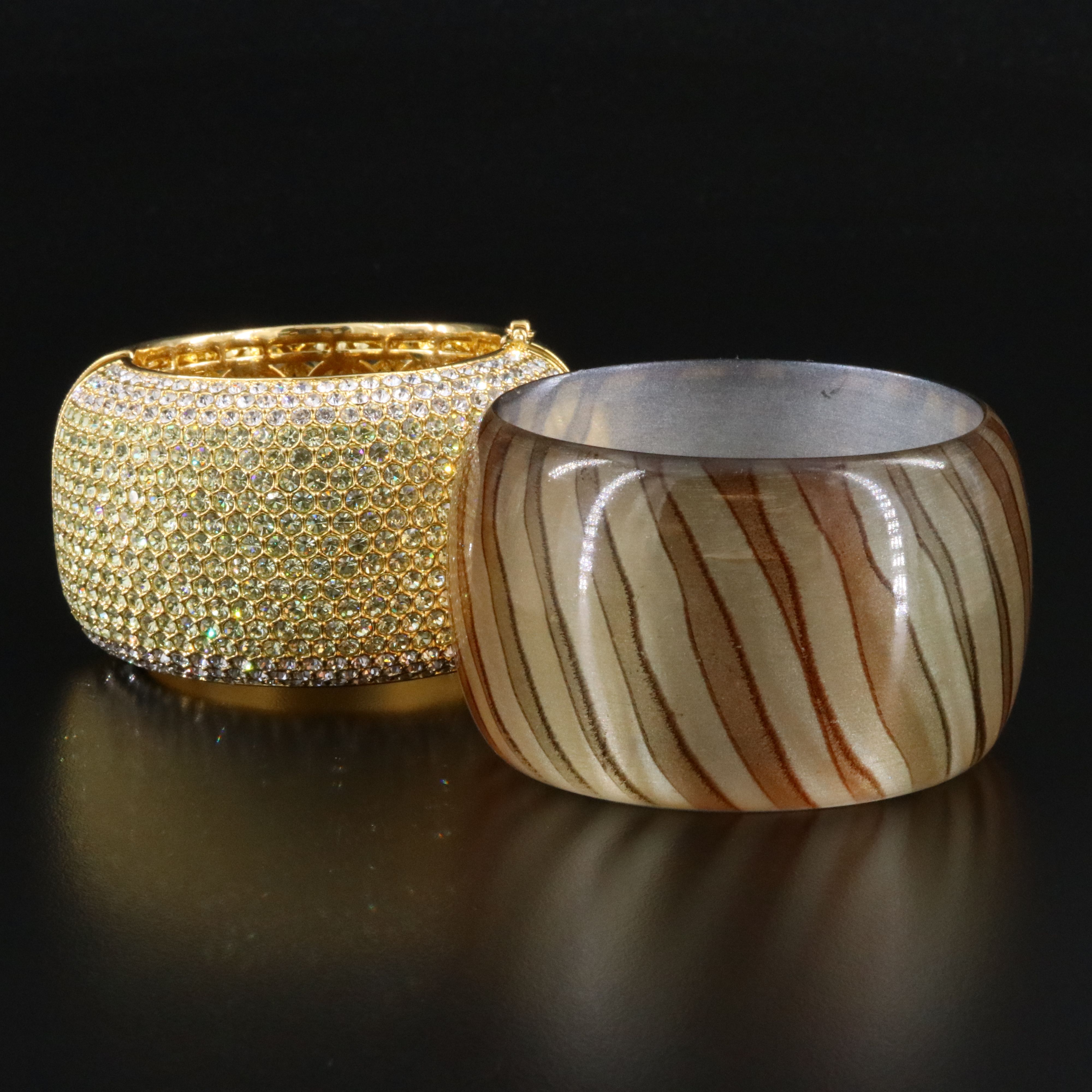 Striped and Rhinestone Bangles
