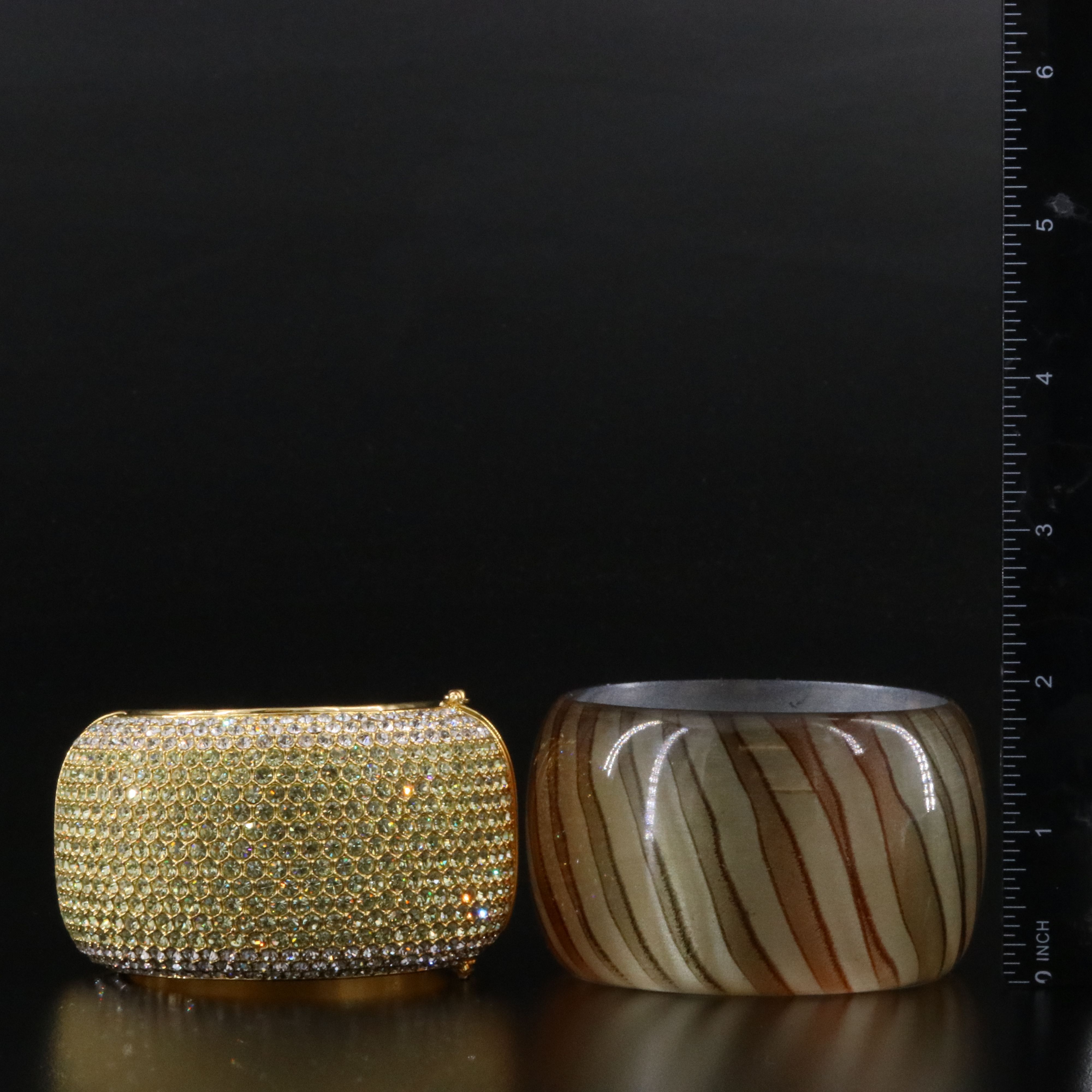 Striped and Rhinestone Bangles