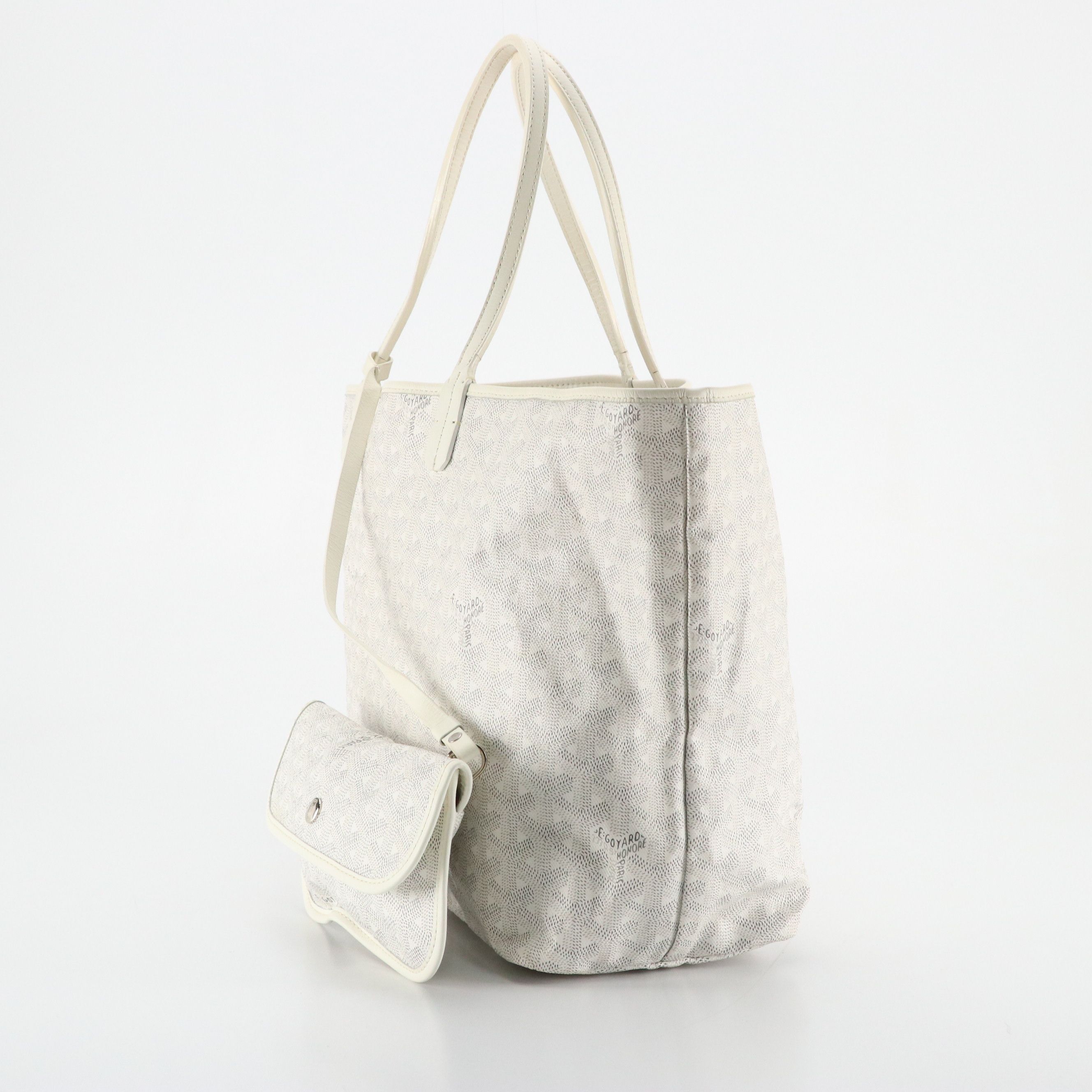 Goyard Saint Louis GM Reversible Tote Bag in White Coated Canvas