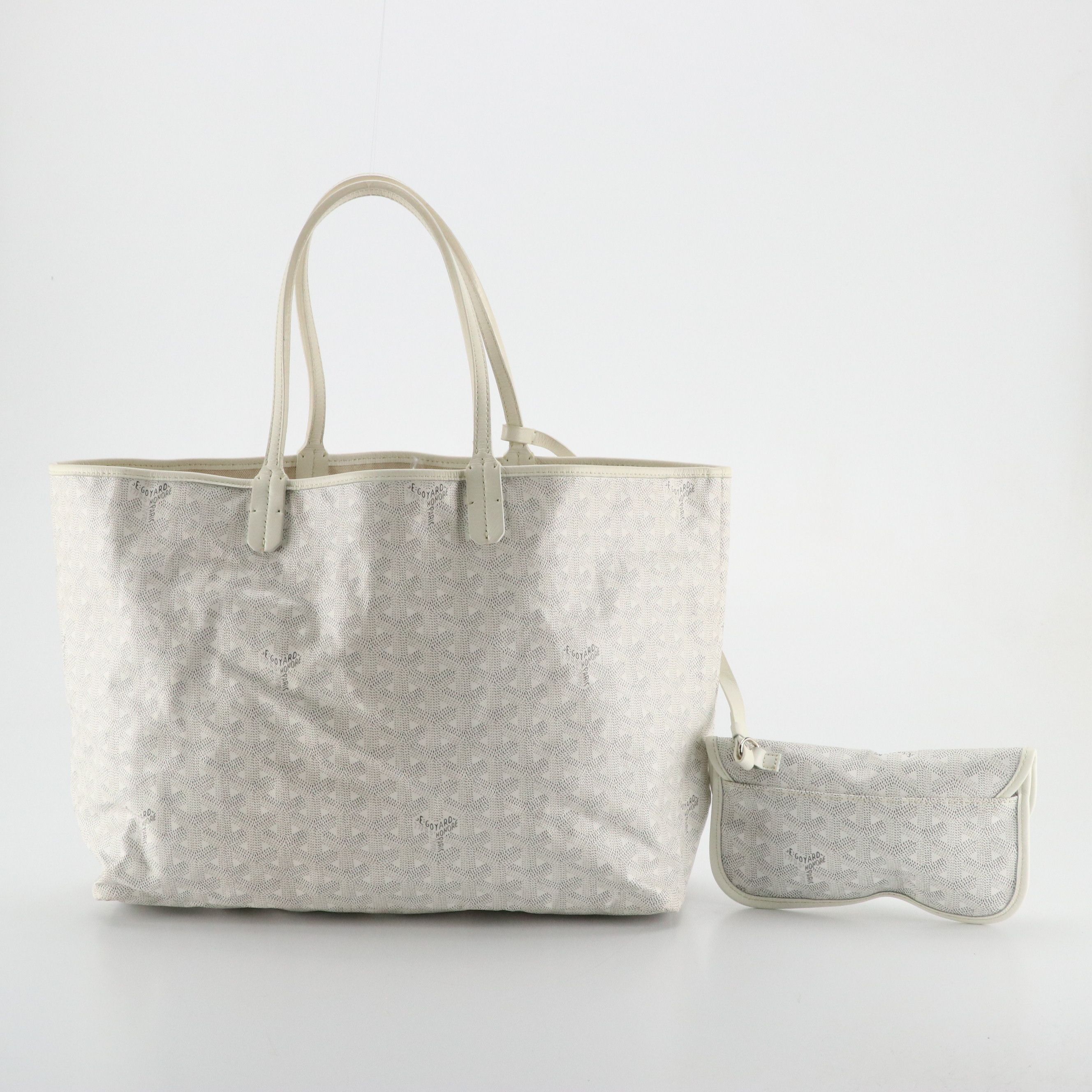 Goyard Saint Louis GM Reversible Tote Bag in White Coated Canvas