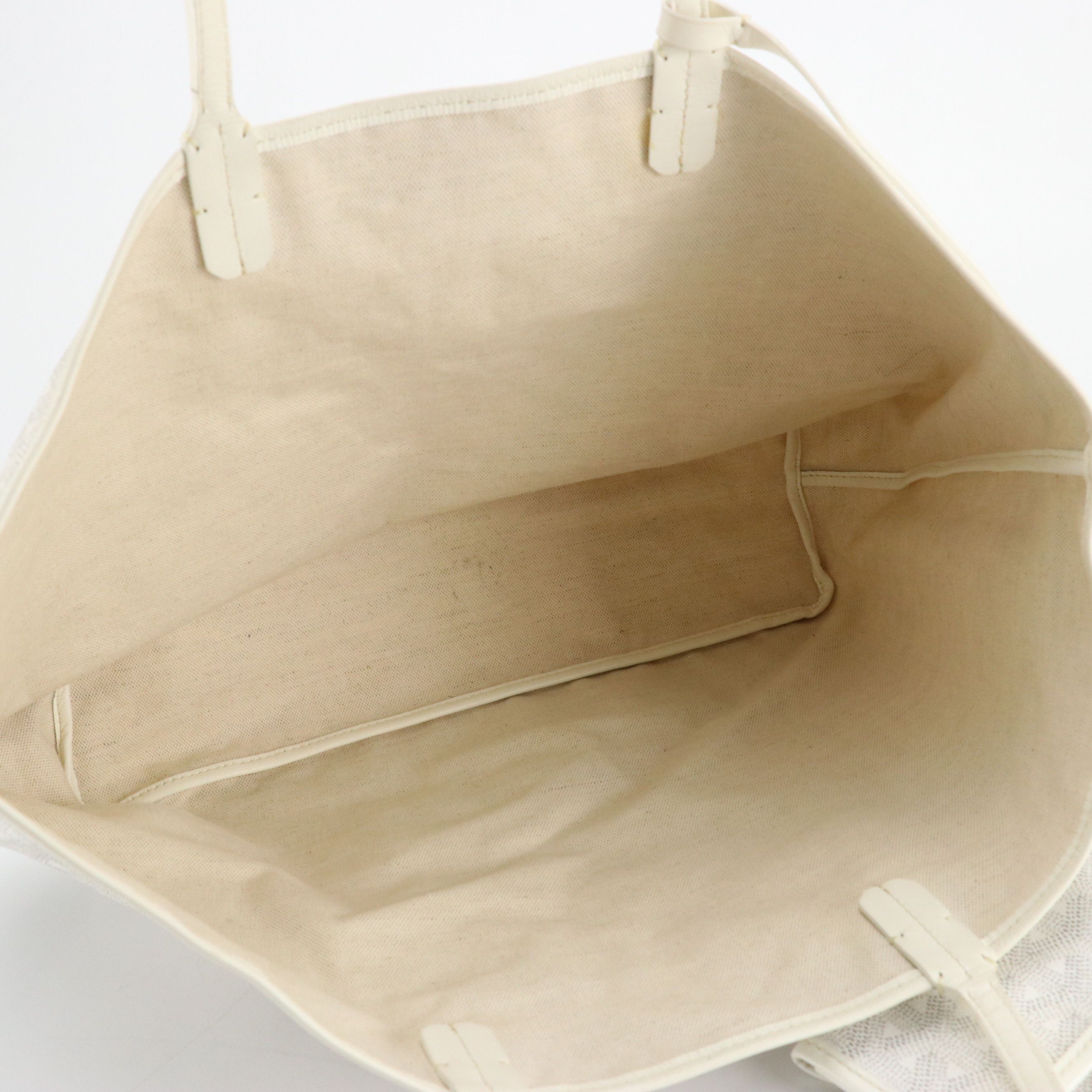 Goyard Saint Louis GM Reversible Tote Bag in White Coated Canvas