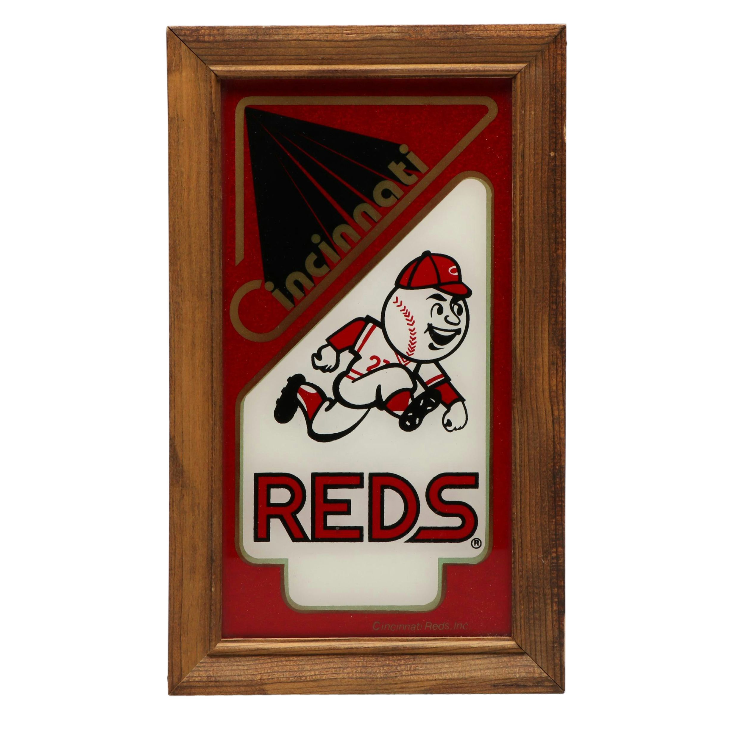 Framed Cincinnati Reds Printed Glass Plaque