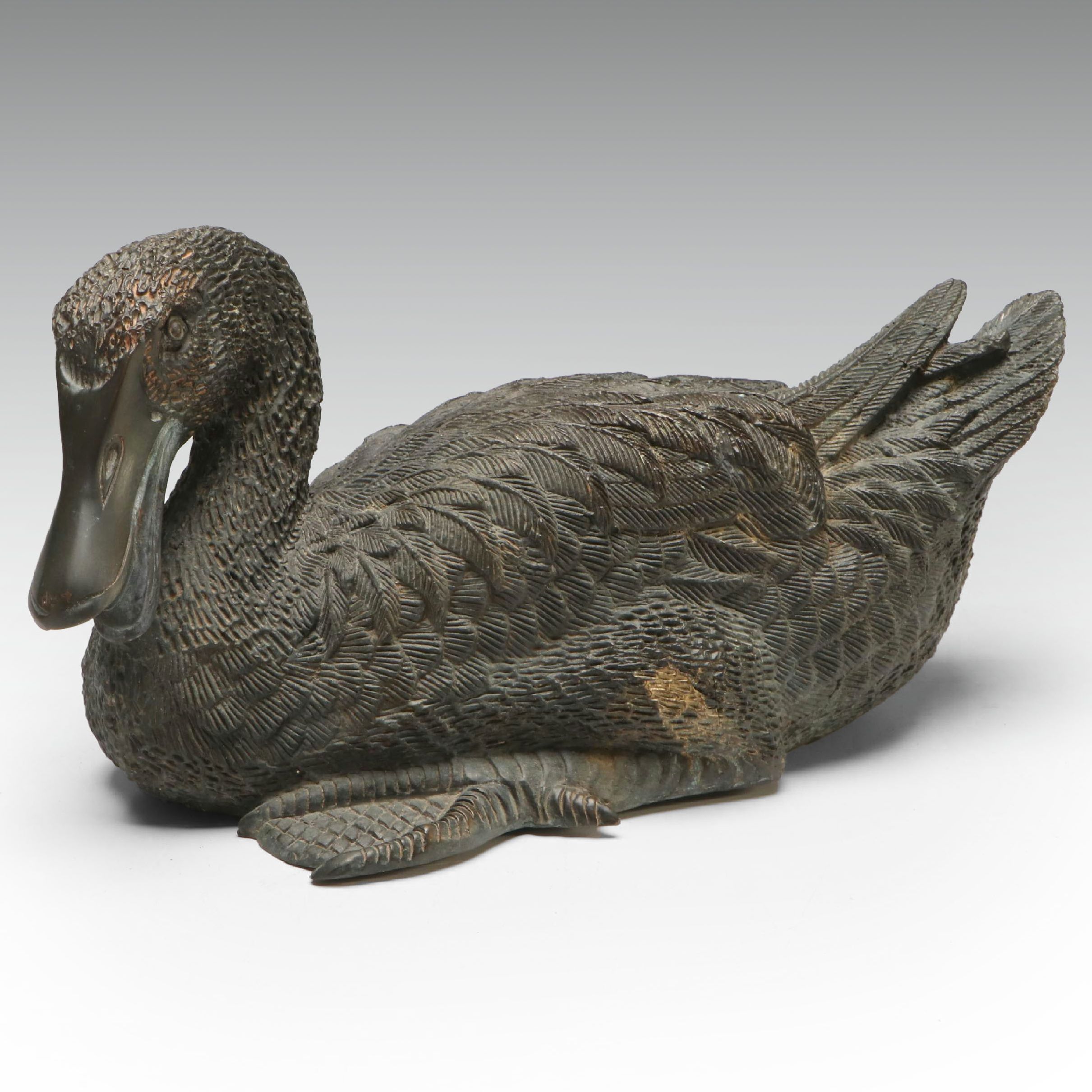 Patinated Bronze Sitting Duck